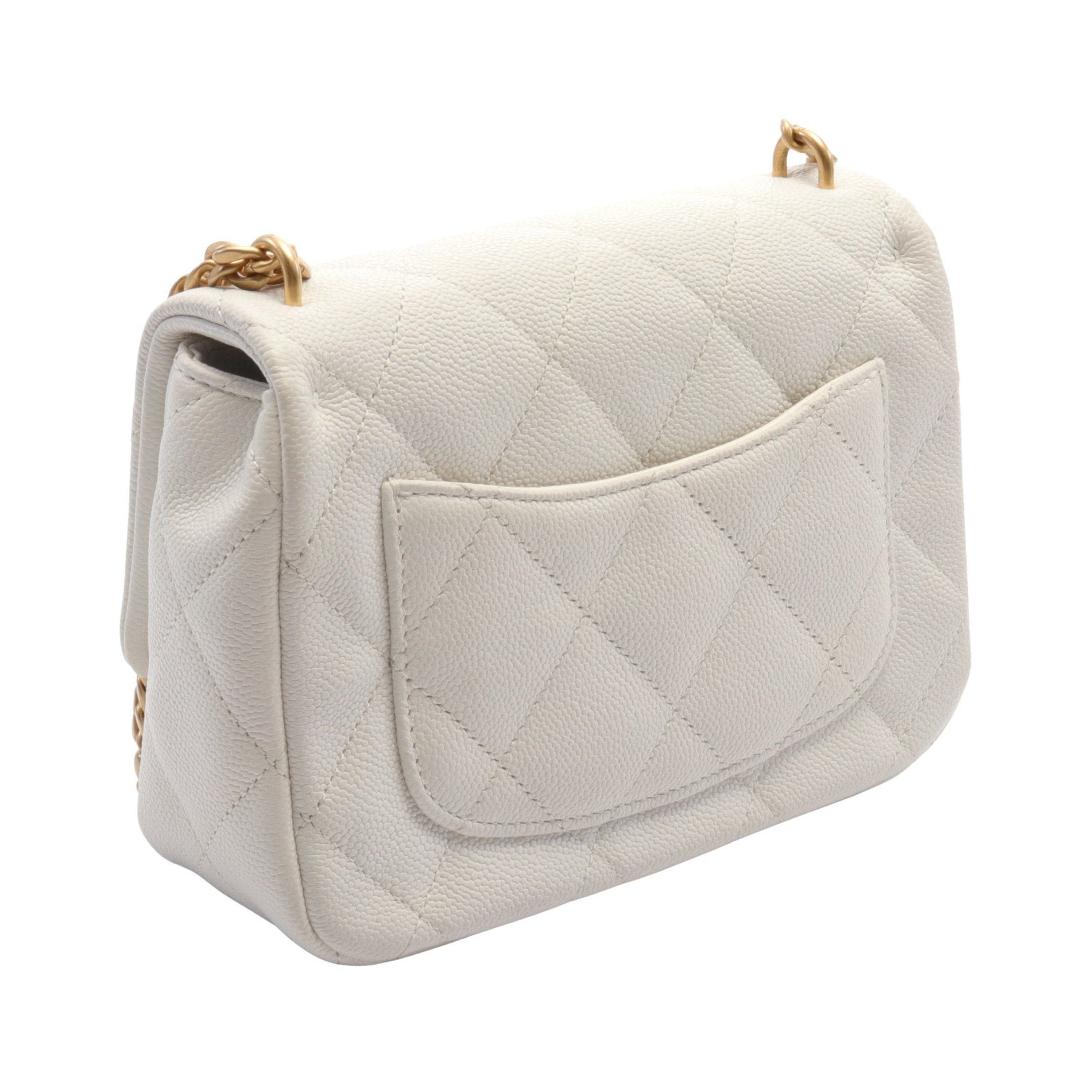Chanel Chanel Chain Shoulder Bag Caviar Skin White Antique Gold Hardware Size ONE SIZE - 2 Thumbnail