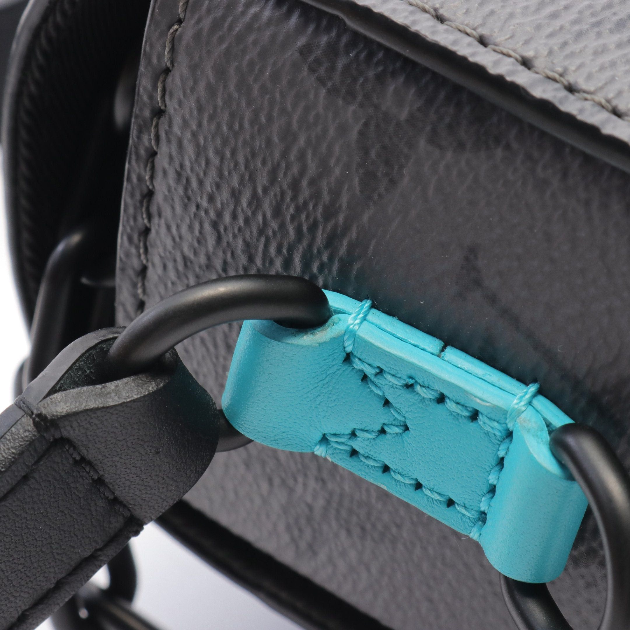 Louis Vuitton Louis Vuitton Steamer Wearable Wallet Monogram Eclipse Reverse Shoulder Leather Gray Turquoise Blue Size ONE SIZE - 7 Thumbnail