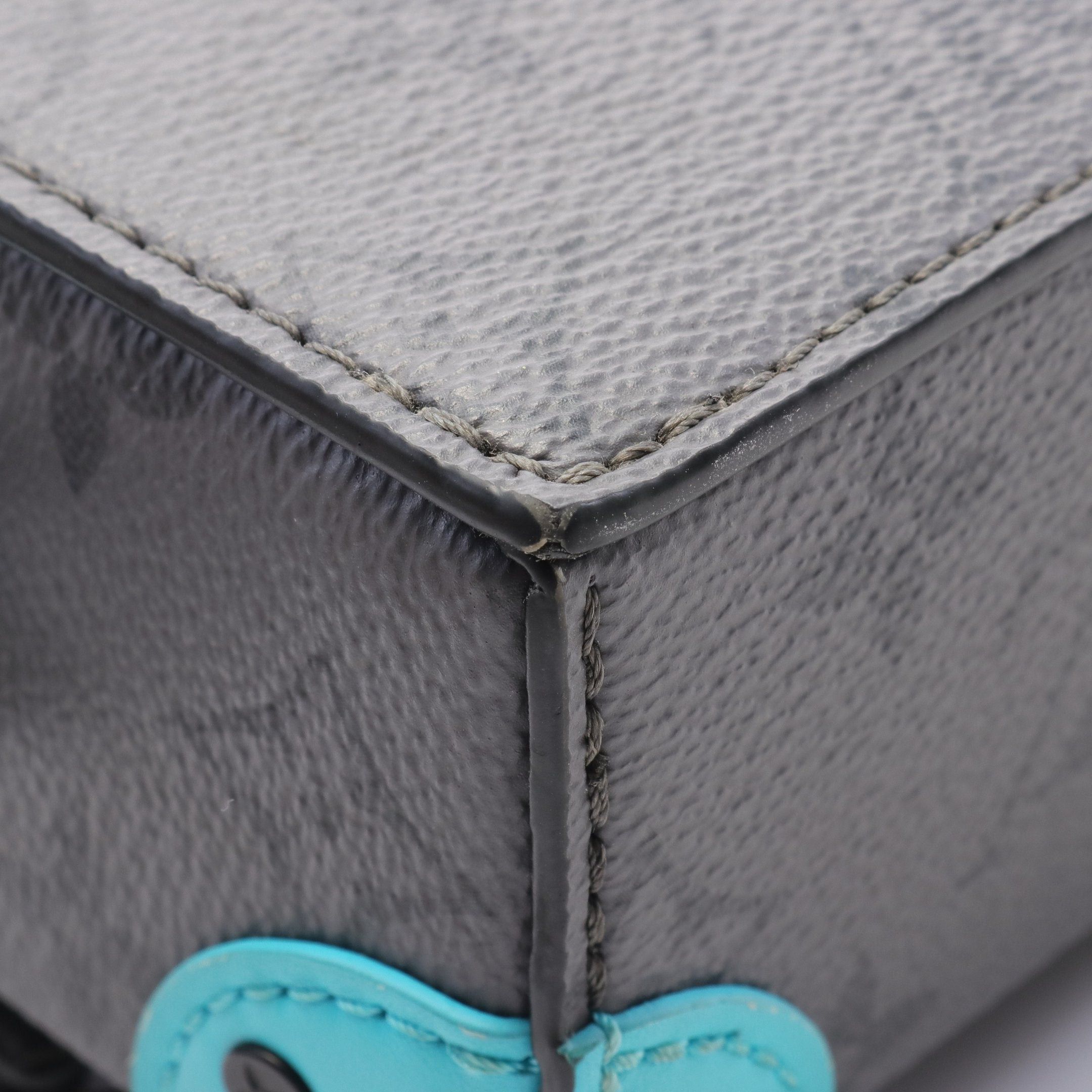 Louis Vuitton Louis Vuitton Steamer Wearable Wallet Monogram Eclipse Reverse Shoulder Leather Gray Turquoise Blue Size ONE SIZE - 8 Thumbnail