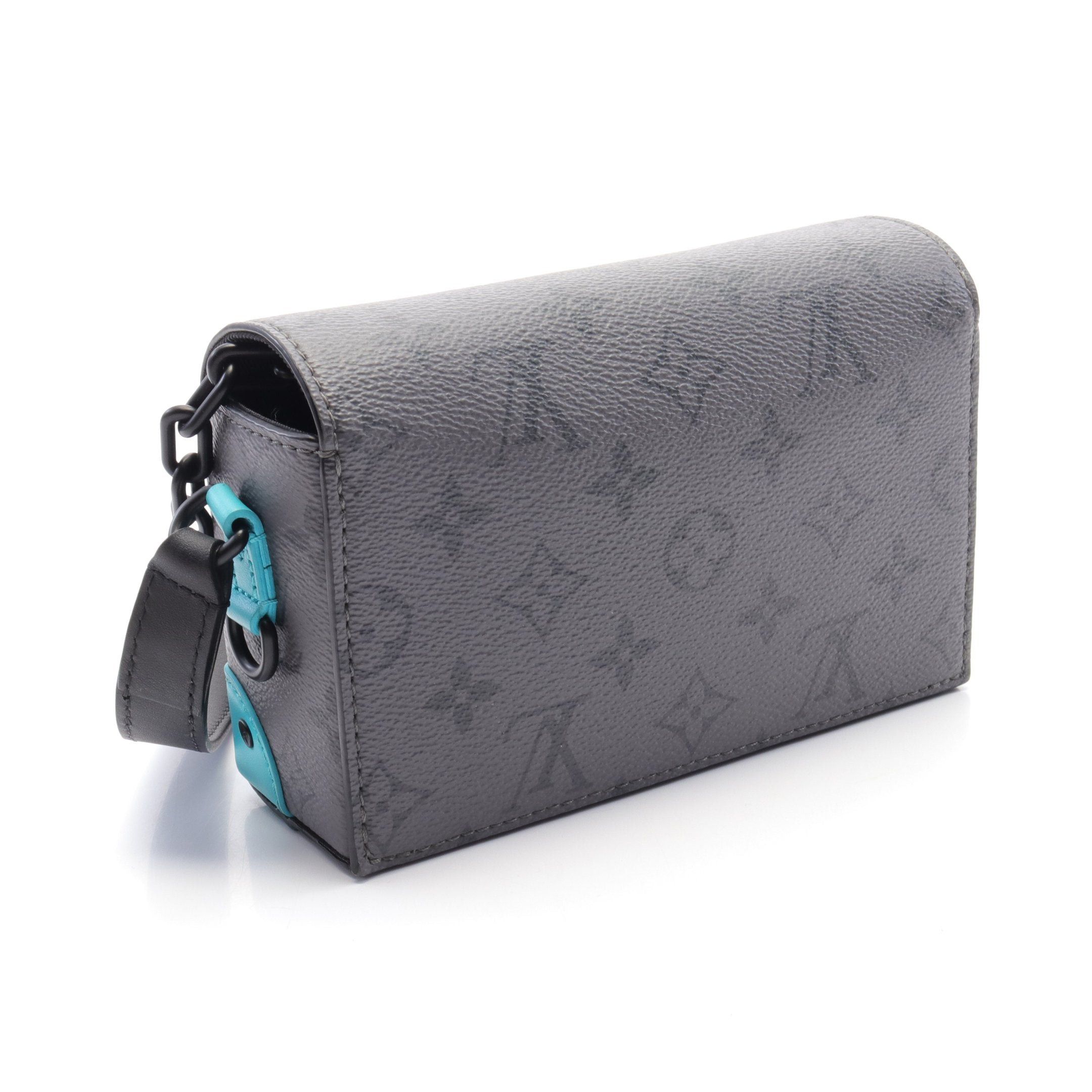 Louis Vuitton Louis Vuitton Steamer Wearable Wallet Monogram Eclipse Reverse Shoulder Leather Gray Turquoise Blue Size ONE SIZE - 2 Thumbnail