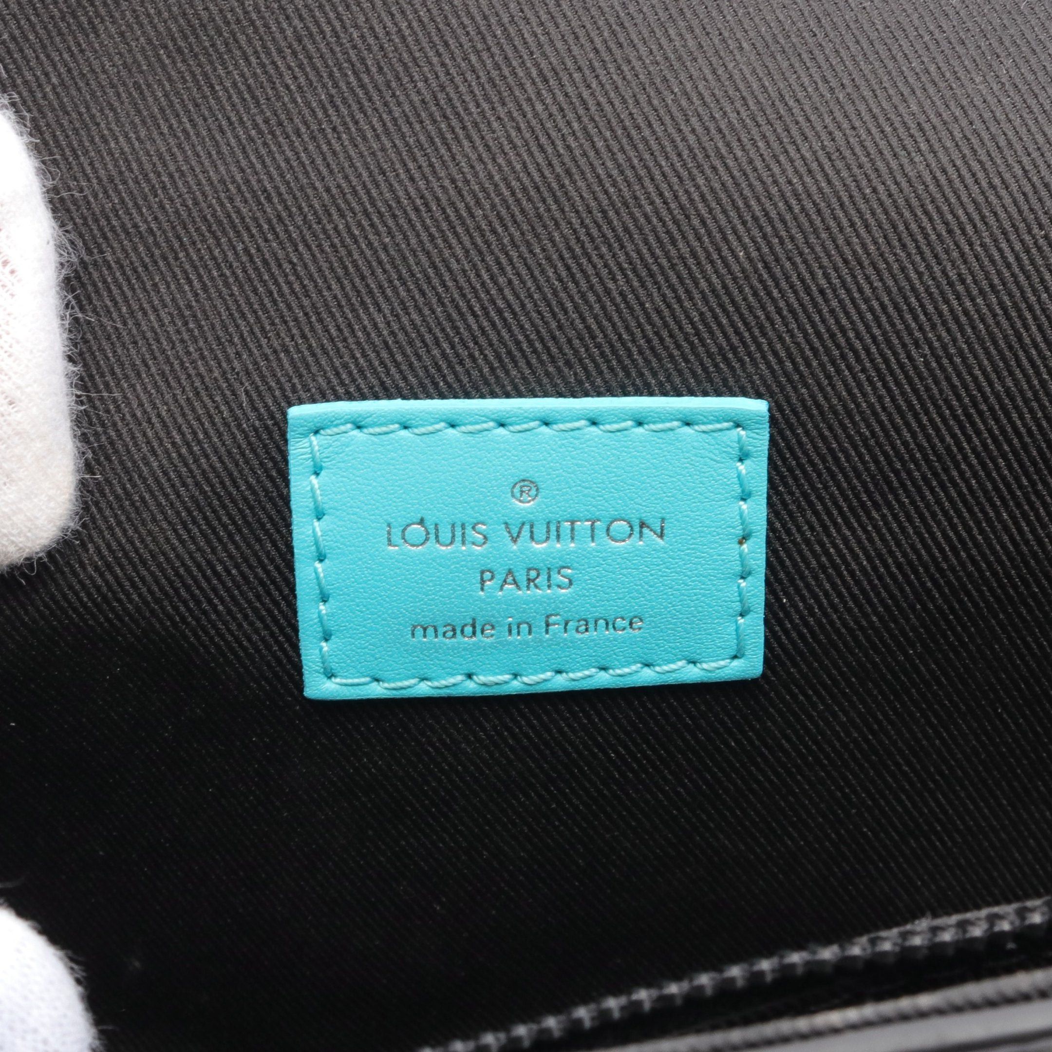 Louis Vuitton Louis Vuitton Steamer Wearable Wallet Monogram Eclipse Reverse Shoulder Leather Gray Turquoise Blue Size ONE SIZE - 4 Thumbnail