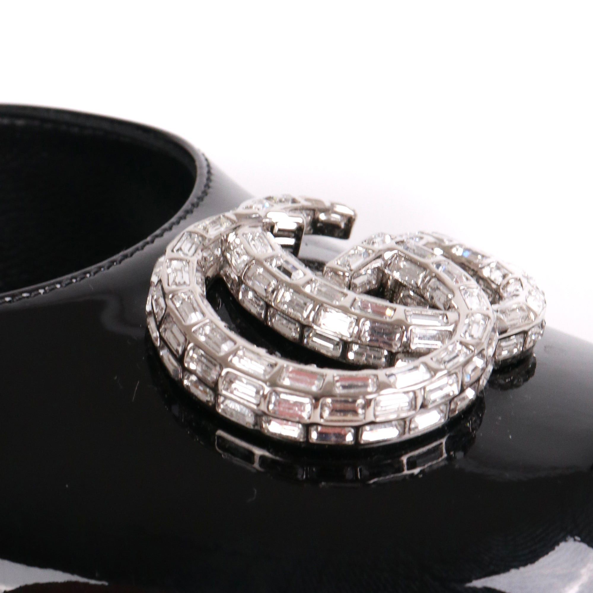 Gucci GUCCI - Gucci Crystal pumps in black patent leather (T40.5) Size US 9.5 / IT 39.5 - 3 Thumbnail