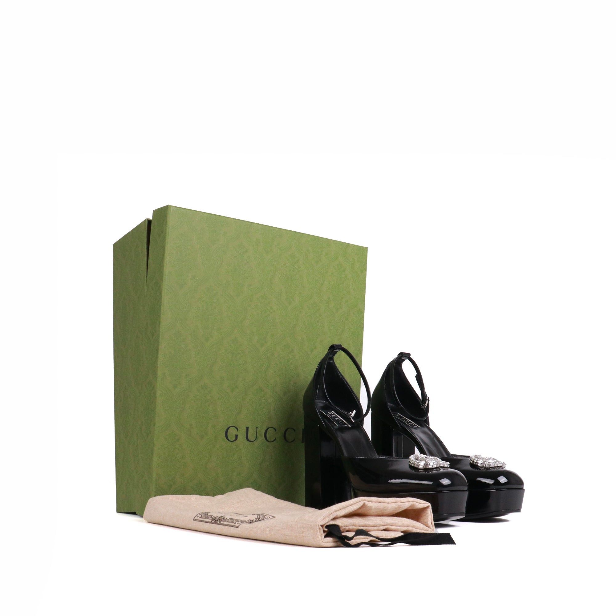Gucci GUCCI - Gucci Crystal pumps in black patent leather (T40.5) Size US 9.5 / IT 39.5 - 8 Thumbnail