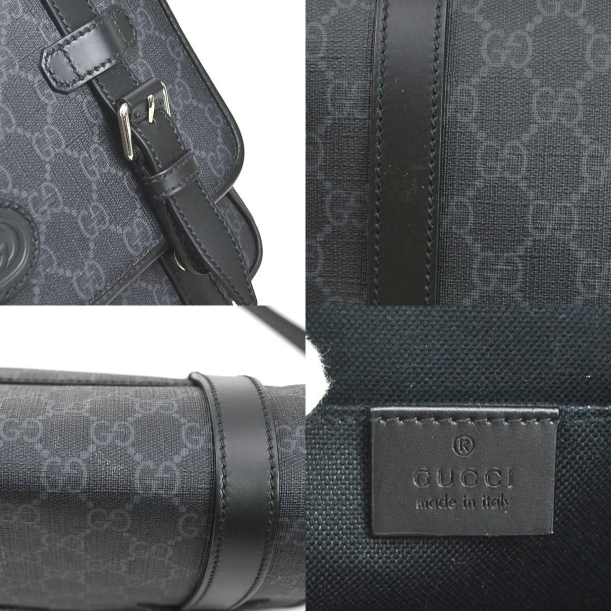 Gucci GUCCI Shoulder Bag GG Supreme Black Grey Silver Men's 658542 e59318a Size ONE SIZE - 4 Thumbnail