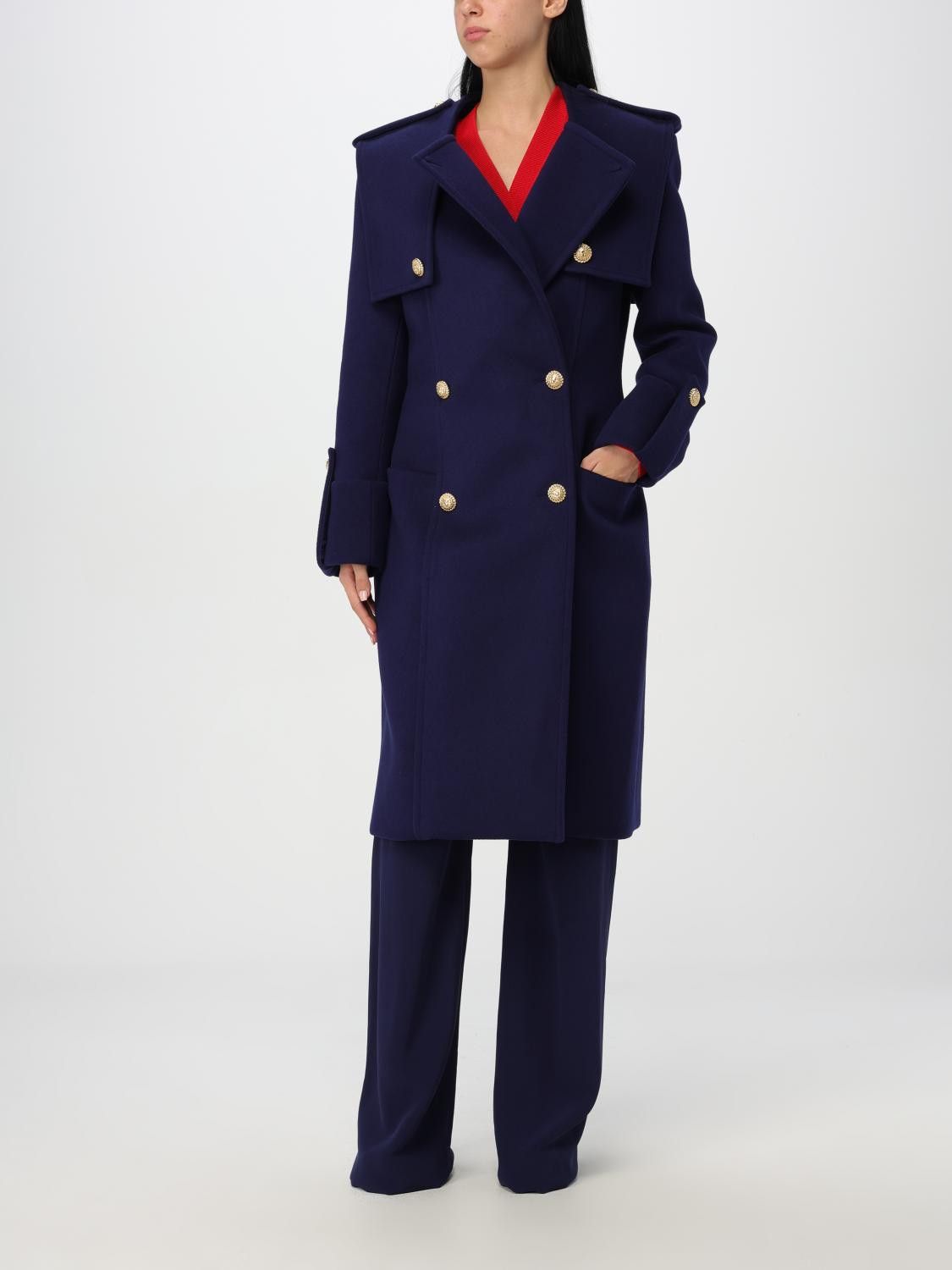 Balmain Balmain Trench Coat Woman Blue Size XS / US 0-2 / IT 36-38 - 2 Thumbnail