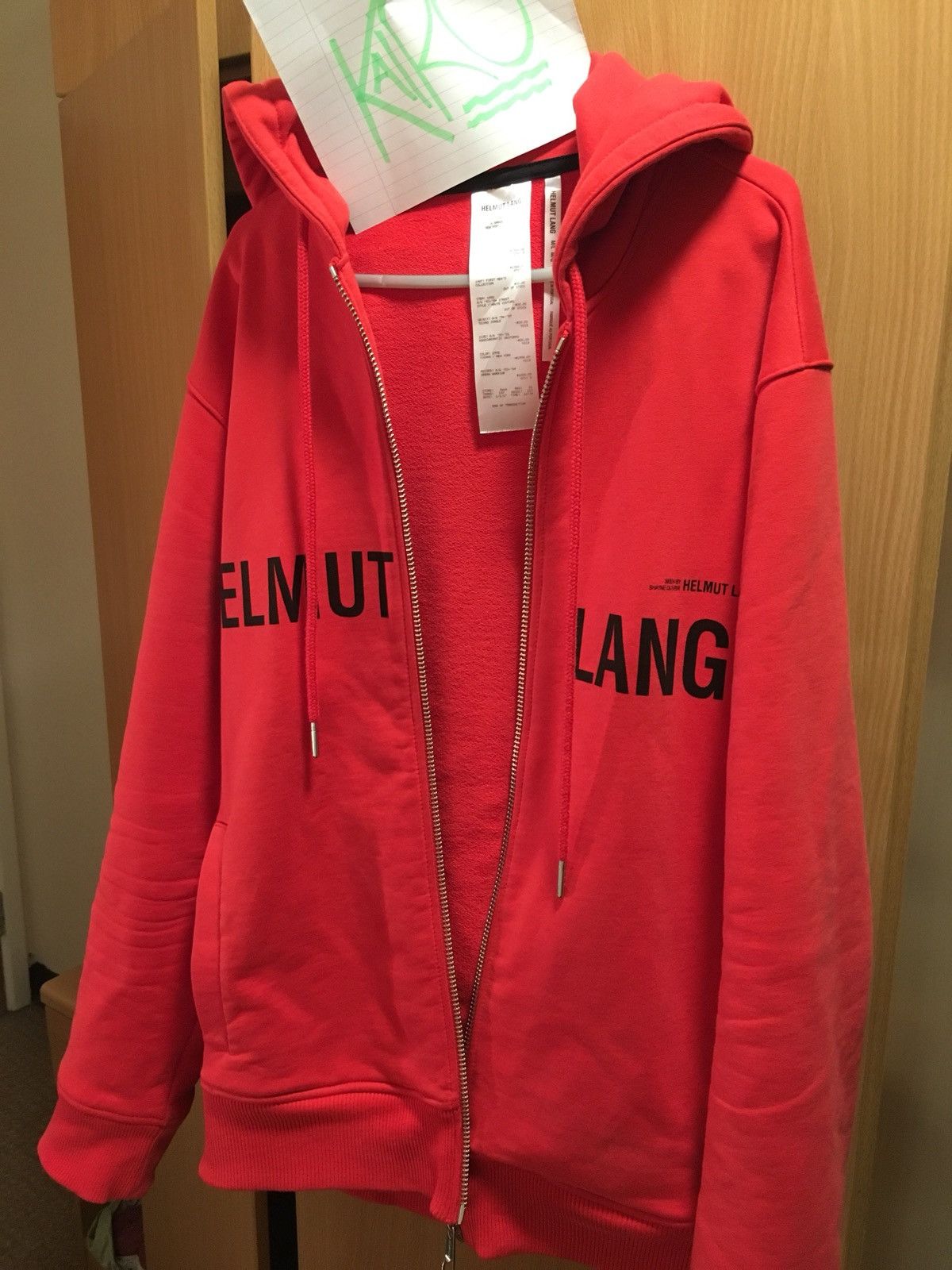 Helmut lang zip hoodie red new arrivals