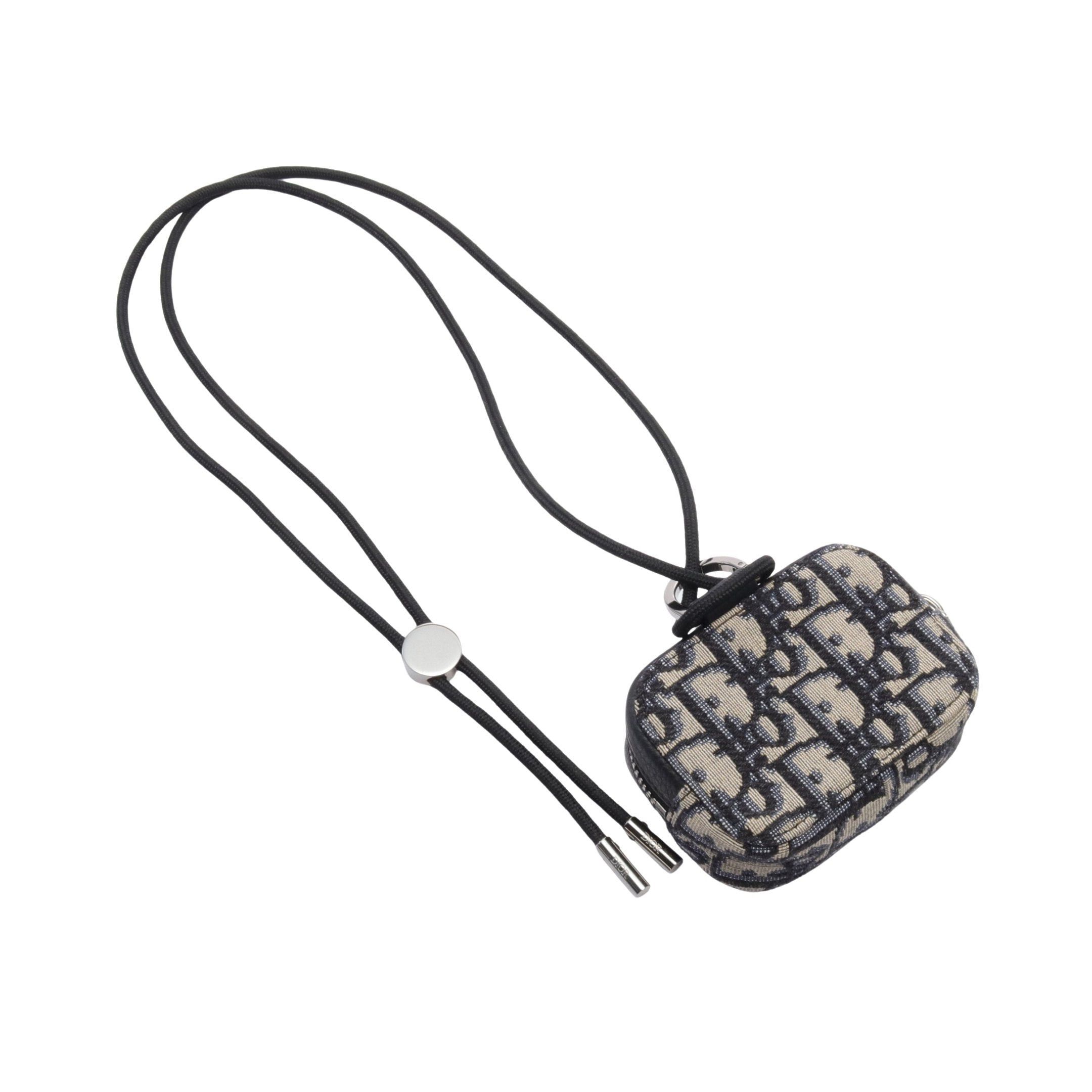Dior Dior Oblique Nano Pouch Canvas Leather Navy Gray Size ONE SIZE - 2 Thumbnail