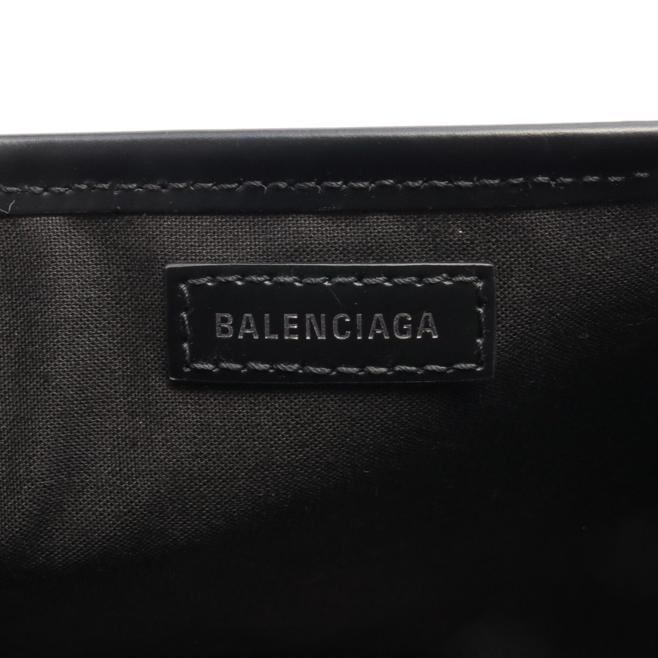 Balenciaga Balenciaga Navy Hippopotamus Xs Handbag Canvas Leather Ivory Black Size ONE SIZE - 4 Thumbnail