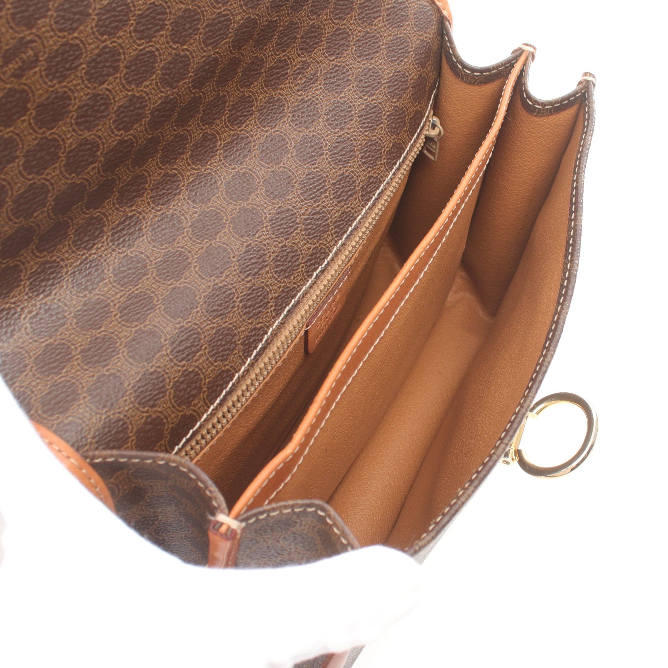 Celine Celine Macadam Shoulder Bag Leather Dark Brown Size ONE SIZE - 3 Thumbnail
