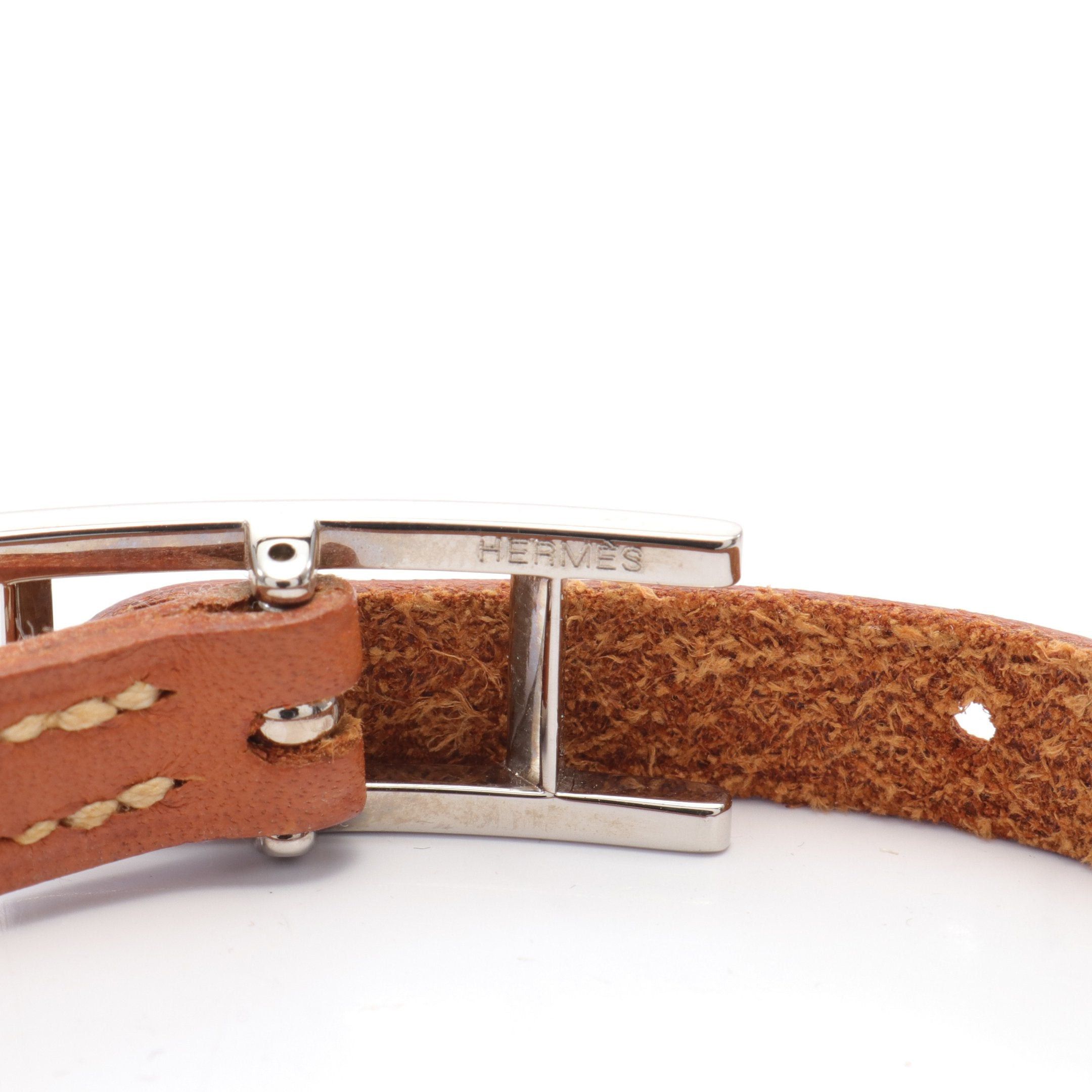 Hermes Hermes Api 3 Bracelet Leather Brown Silver Size ONE SIZE - 4 Thumbnail