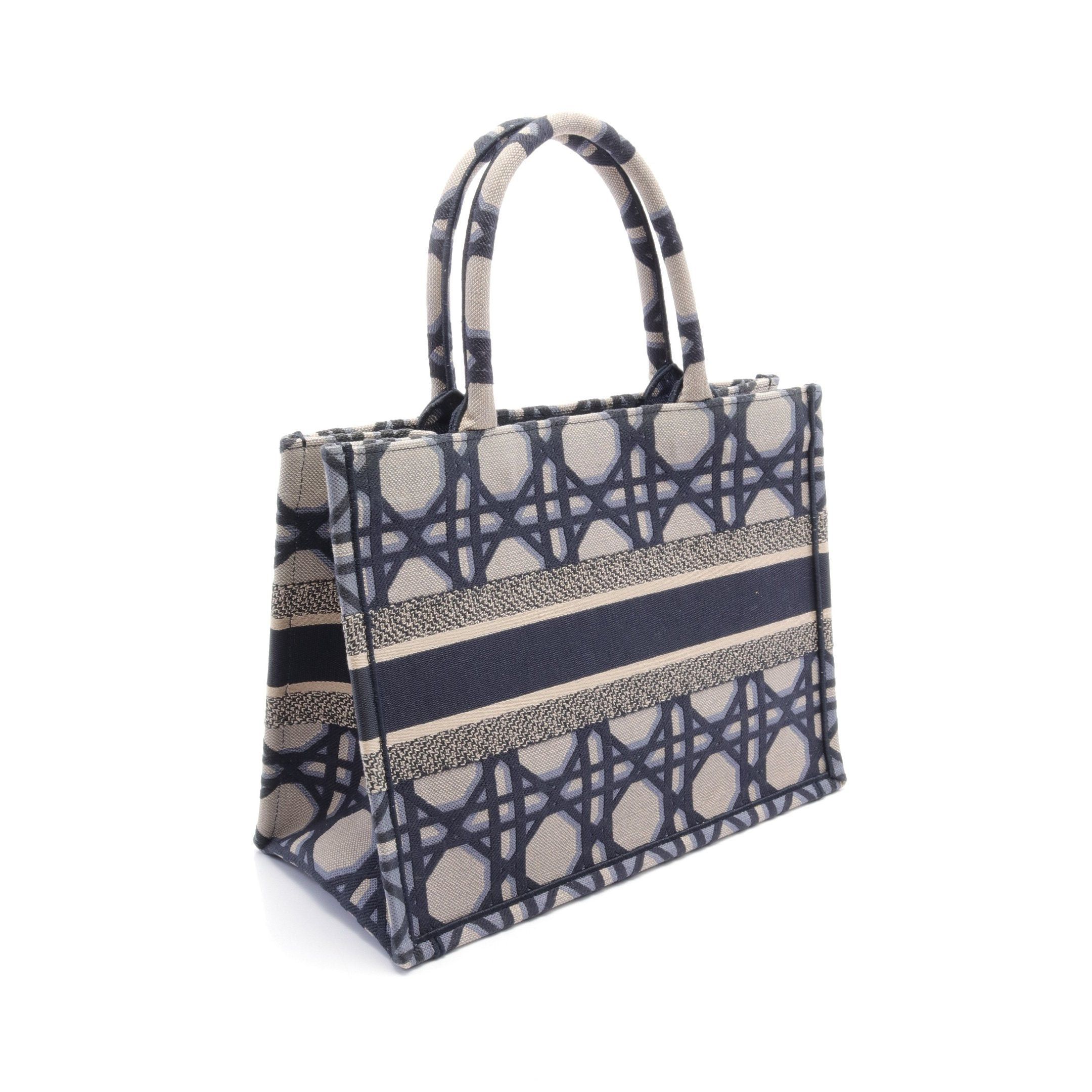 Dior Dior Book Tote Medium Canage Handbag Bag Canvas Navy Beige Size ONE SIZE - 2 Thumbnail