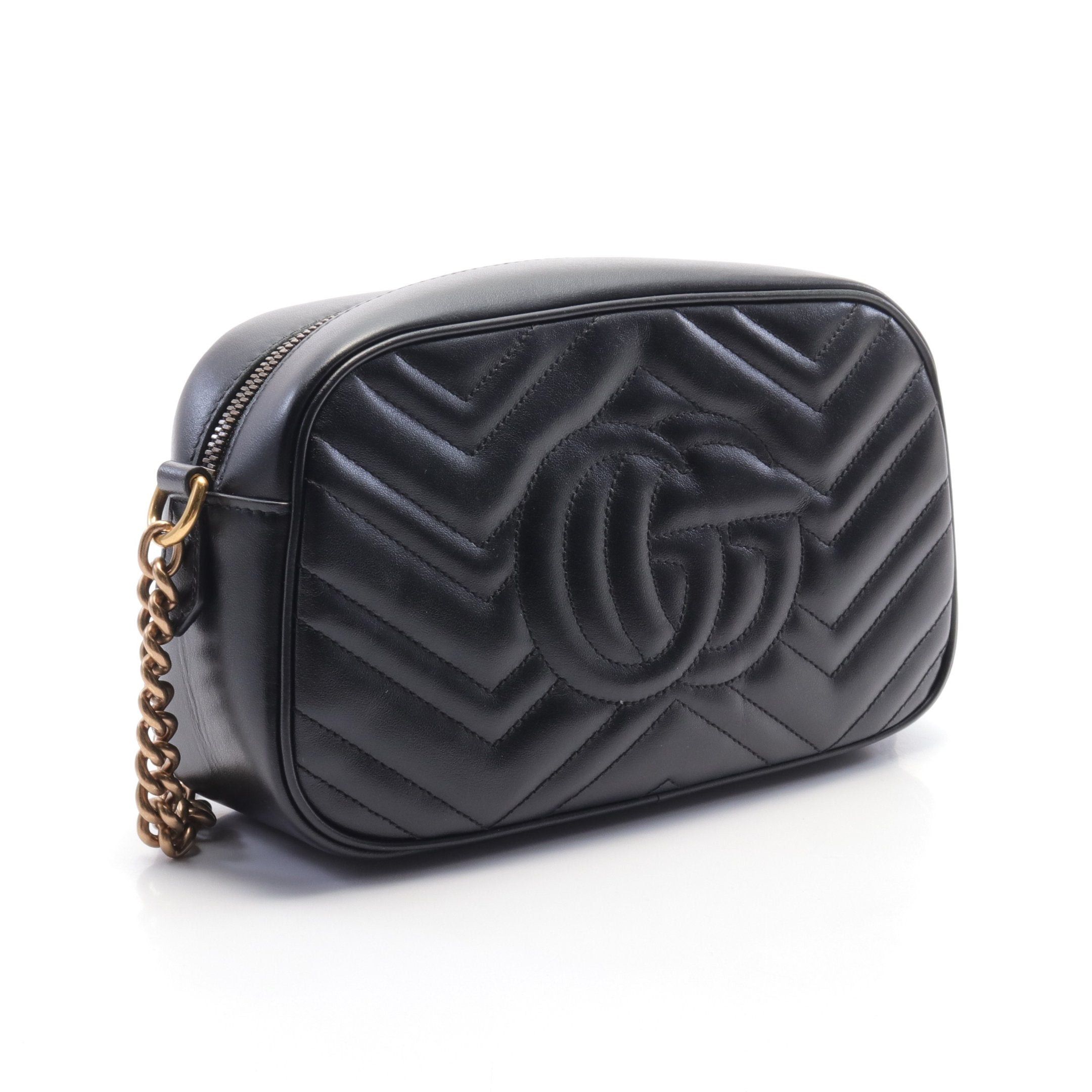 Gucci Gucci Gg Marmont Chain Shoulder Bag Leather Black Size ONE SIZE - 2 Thumbnail