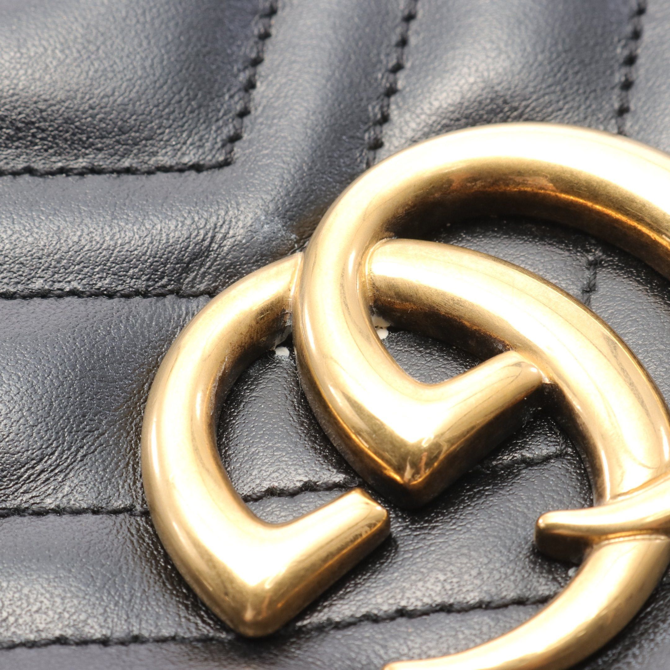 Gucci Gucci Gg Marmont Chain Shoulder Bag Leather Black Size ONE SIZE - 6 Thumbnail
