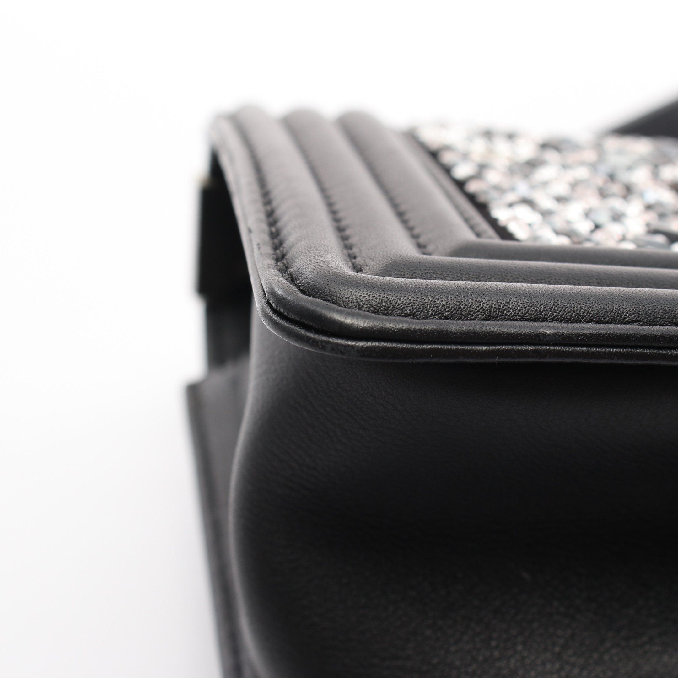 Chanel Chanel Boy Chanel Matelasse Chain Shoulder Bag Studs Rhinestone Leather Black Silver Hardware Size ONE SIZE - 7 Thumbnail