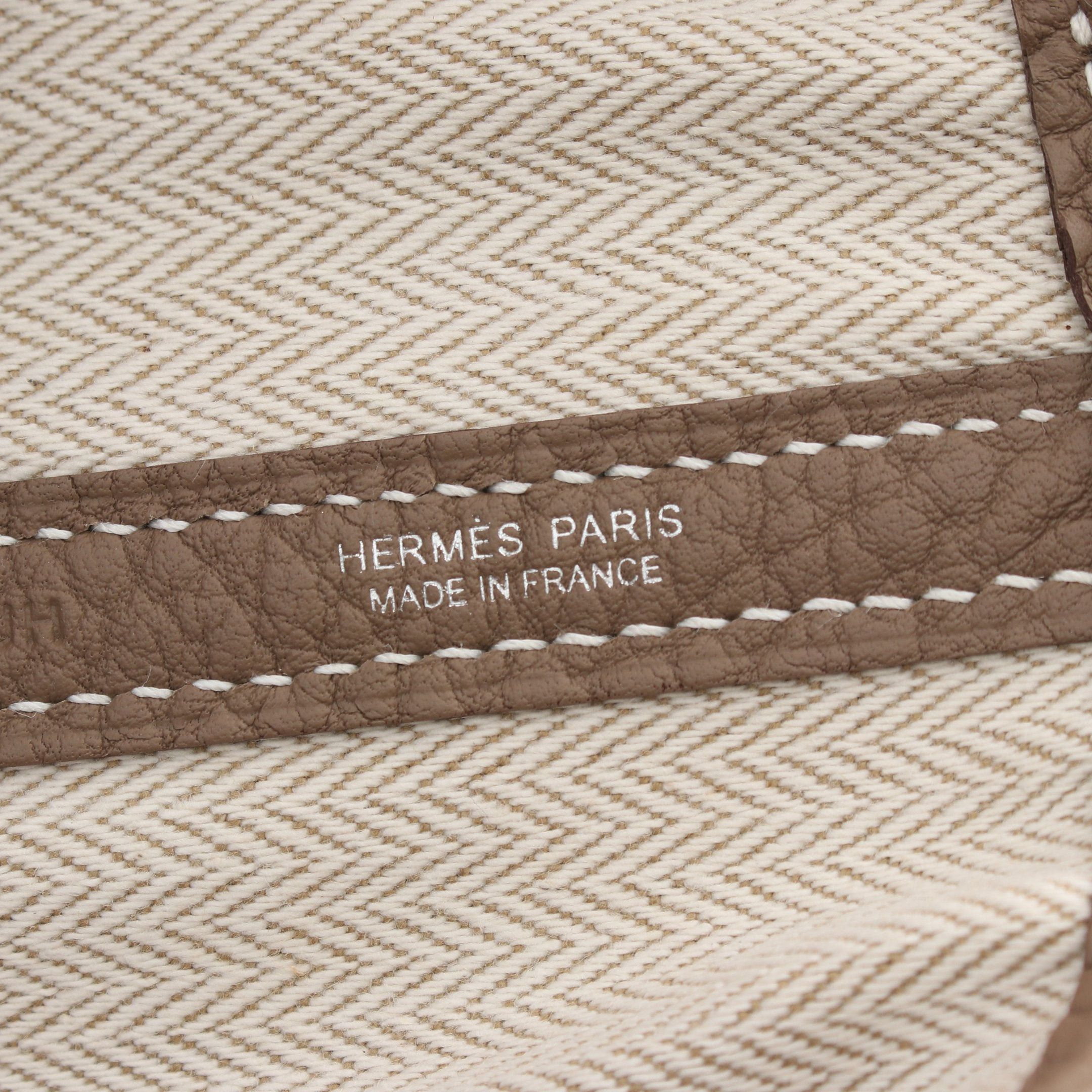 Hermes Hermes Garden Party Pm Etoupe Handbag Tote Bag Negonda Leather Gray Beige Silver Hardware Double Engraved Size ONE SIZE - 4 Thumbnail