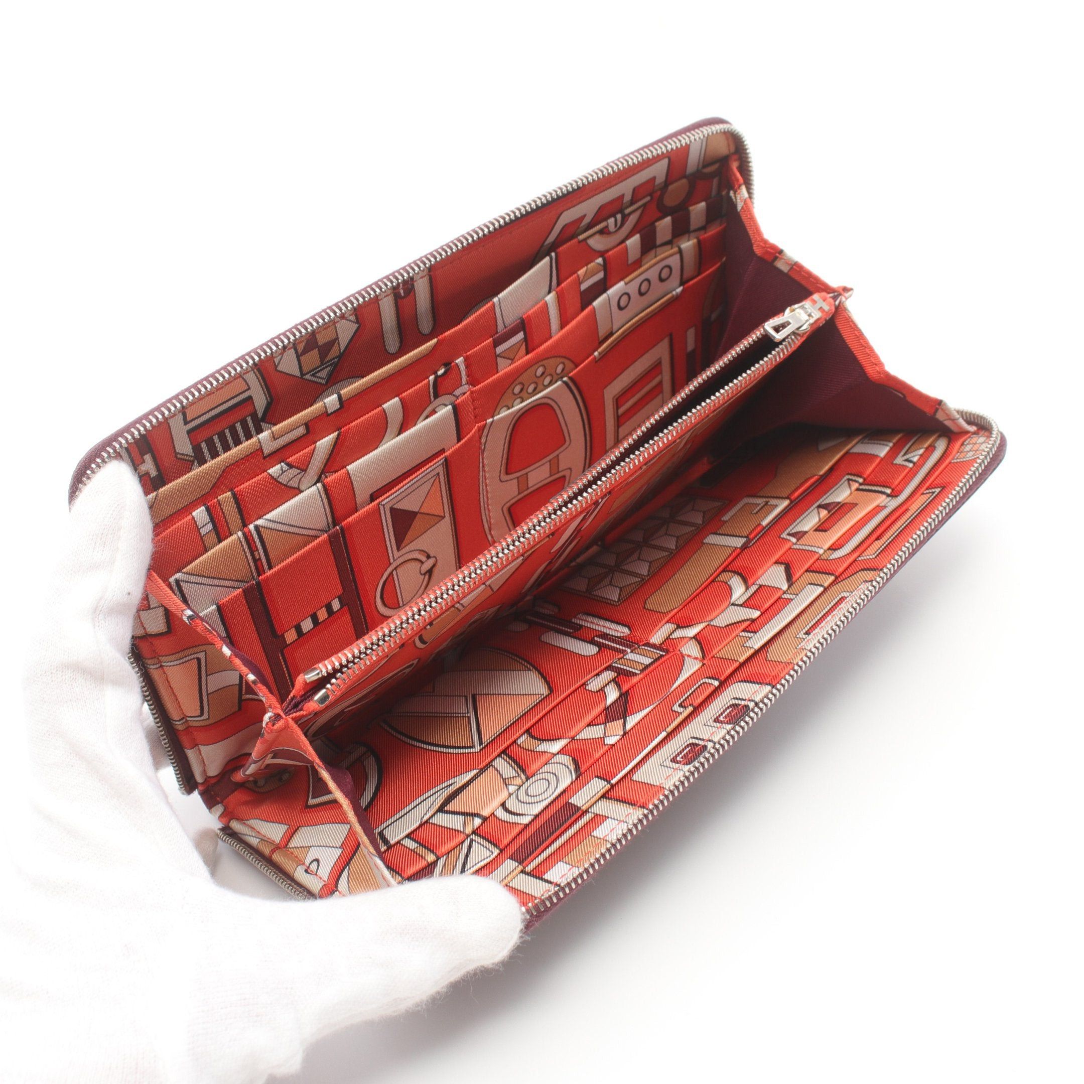 Hermes Hermes Azap Long Silk In Rouge Ash Round Zipper Wallet Veau Epsom Bordeaux Silver Hardware A Stamp Size ONE SIZE - 3 Thumbnail