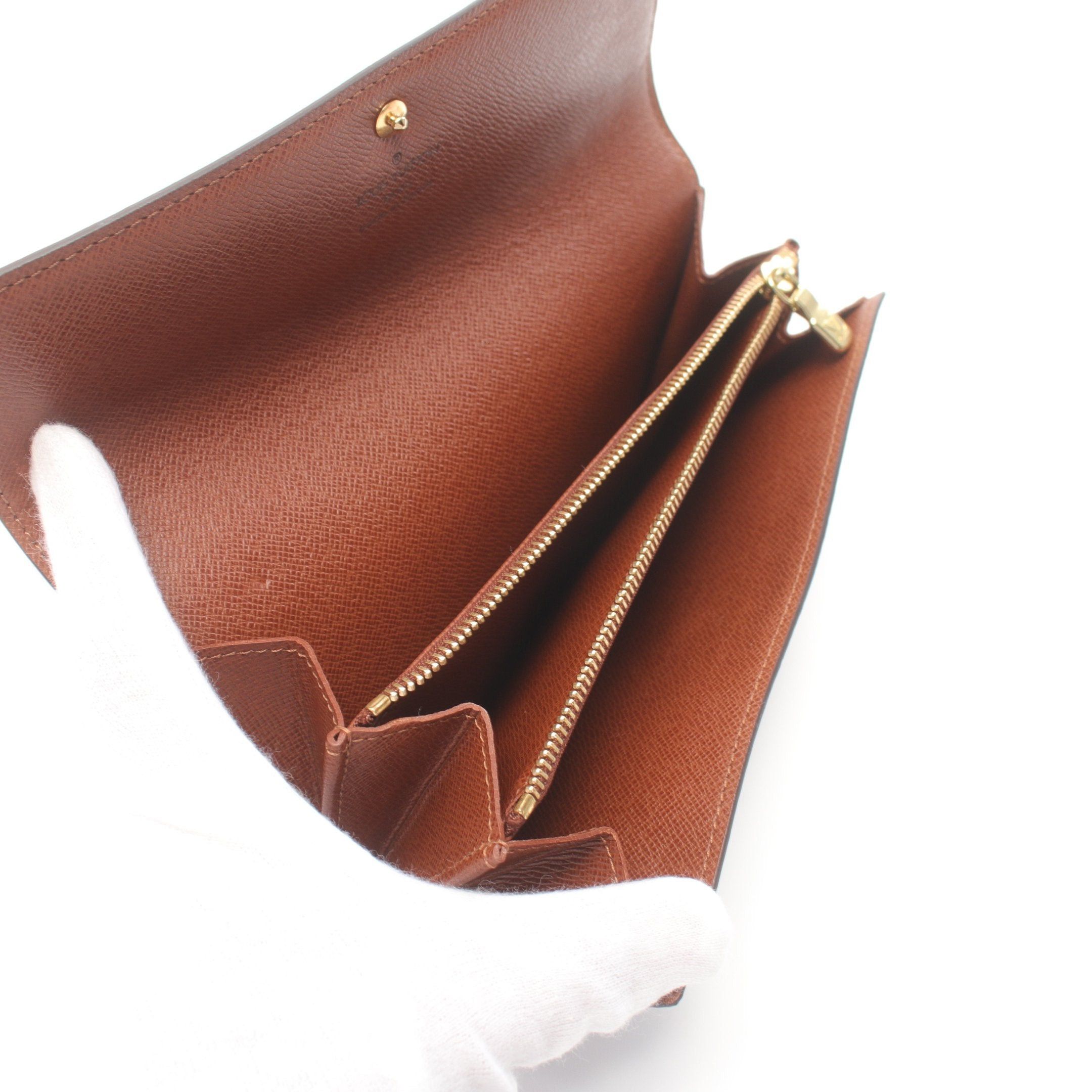 Louis Vuitton Louis Vuitton Pochette Porte-Monnaie Credit Monogram Bi-Fold Long Wallet Leather Brown Size ONE SIZE - 3 Thumbnail