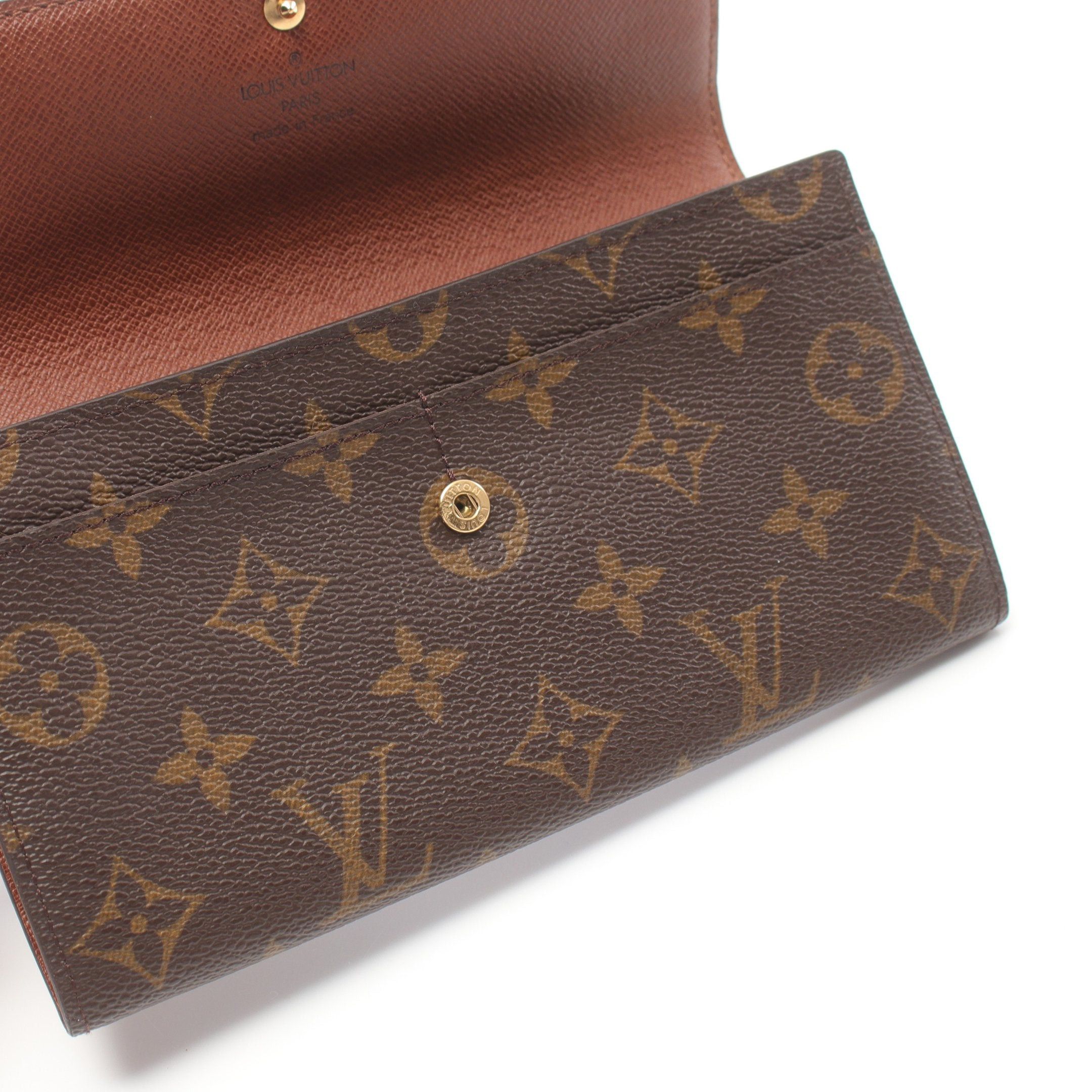 Louis Vuitton Louis Vuitton Pochette Porte-Monnaie Credit Monogram Bi-Fold Long Wallet Leather Brown Size ONE SIZE - 6 Thumbnail
