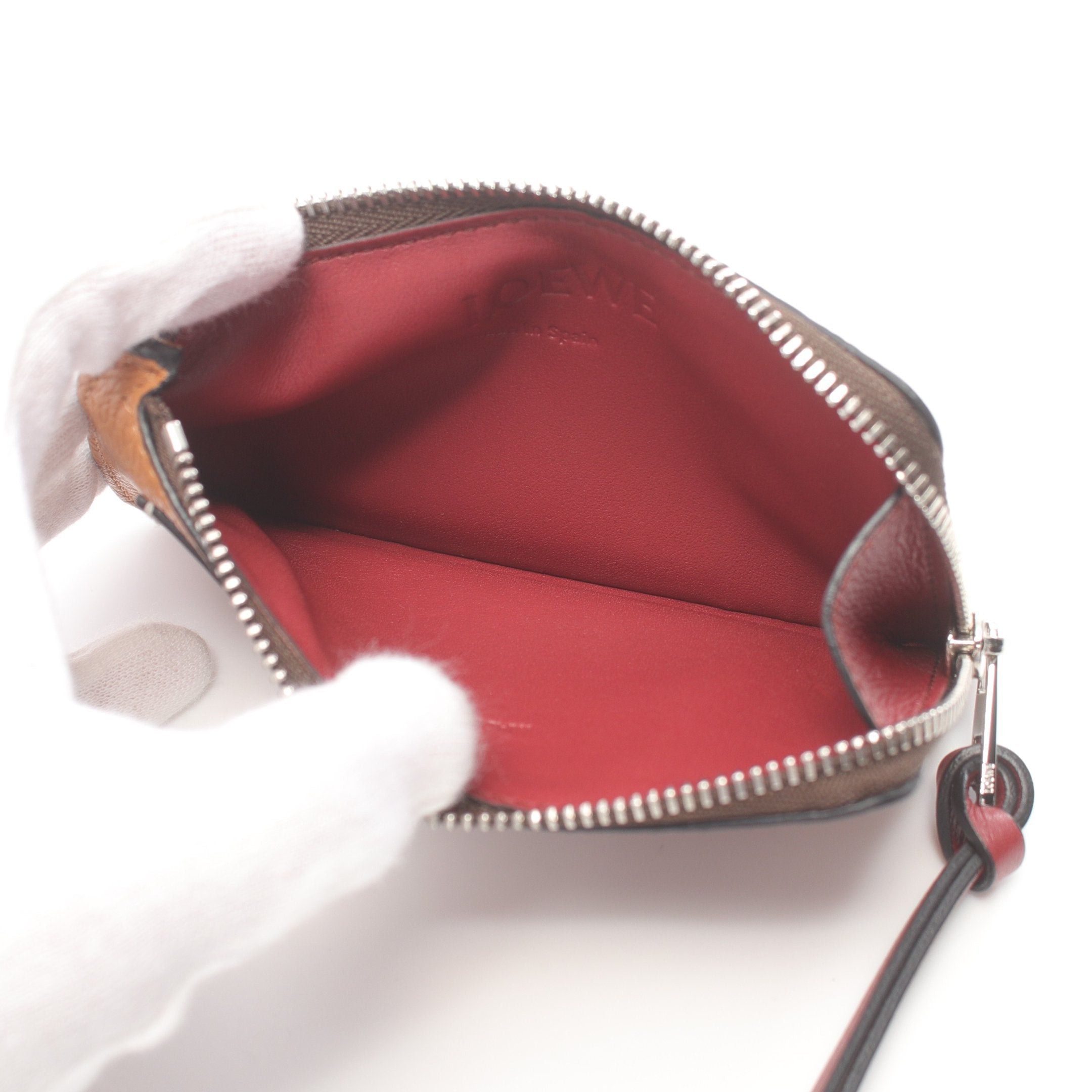Loewe Loewe Coin Card Holder Case Purse Leather Light Brown Size ONE SIZE - 3 Thumbnail