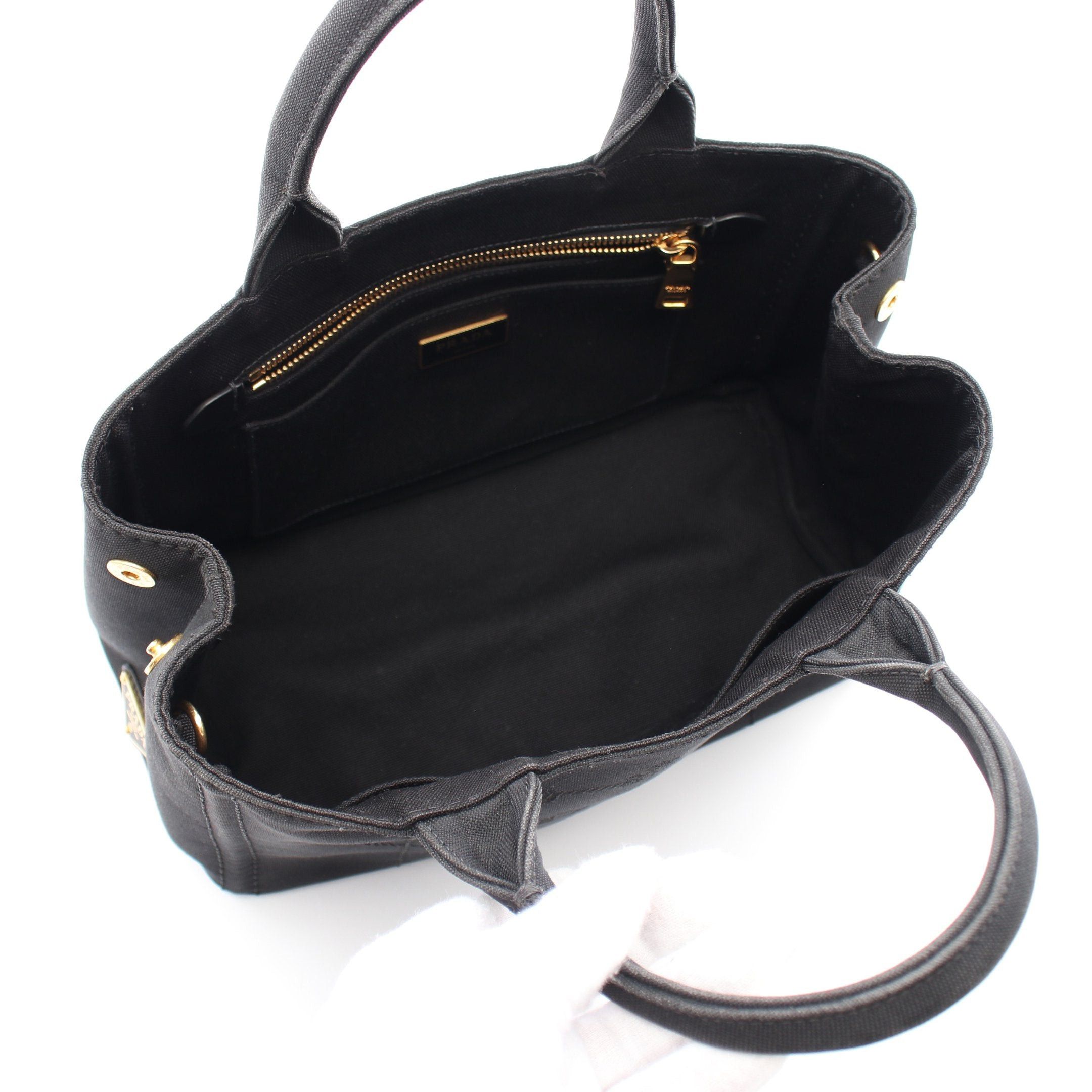 Prada Prada Canapa Kanapa Handbag Tote Bag Canvas Black Size ONE SIZE - 3 Thumbnail