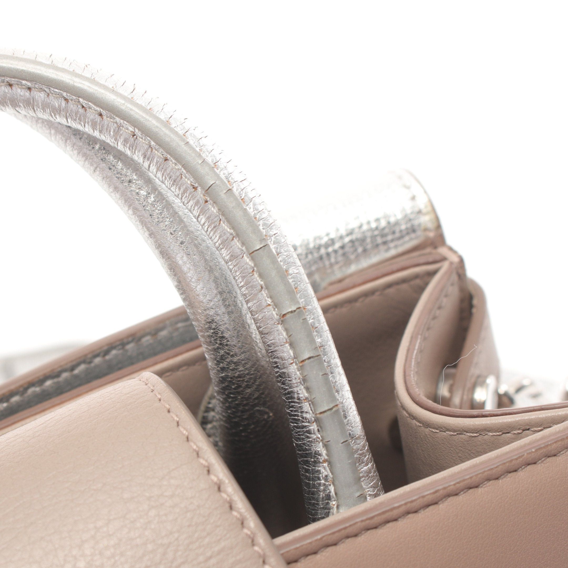Dior Dior Ever Handbag Leather Gray Beige Silver Size ONE SIZE - 6 Thumbnail