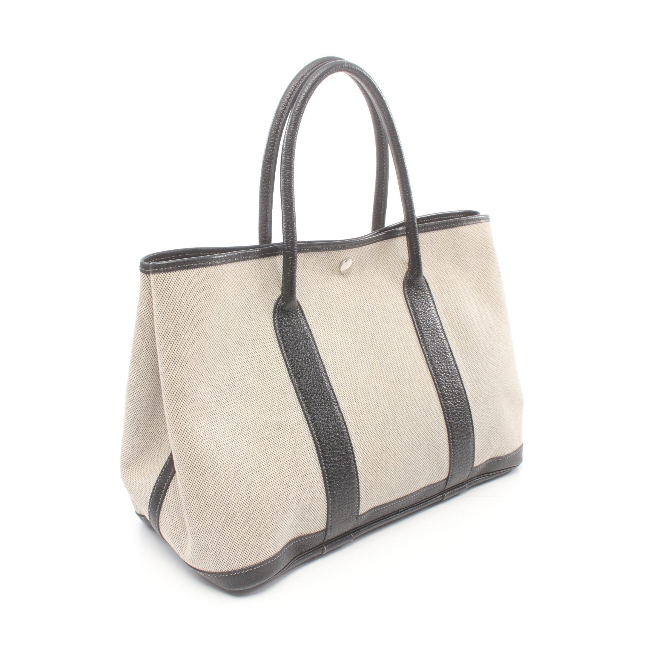 Hermes Hermes Garden Party Pm Handbag Tote Bag Toile Ash Leather Beige Black Silver Hardware □H Stamp Size ONE SIZE - 2 Thumbnail