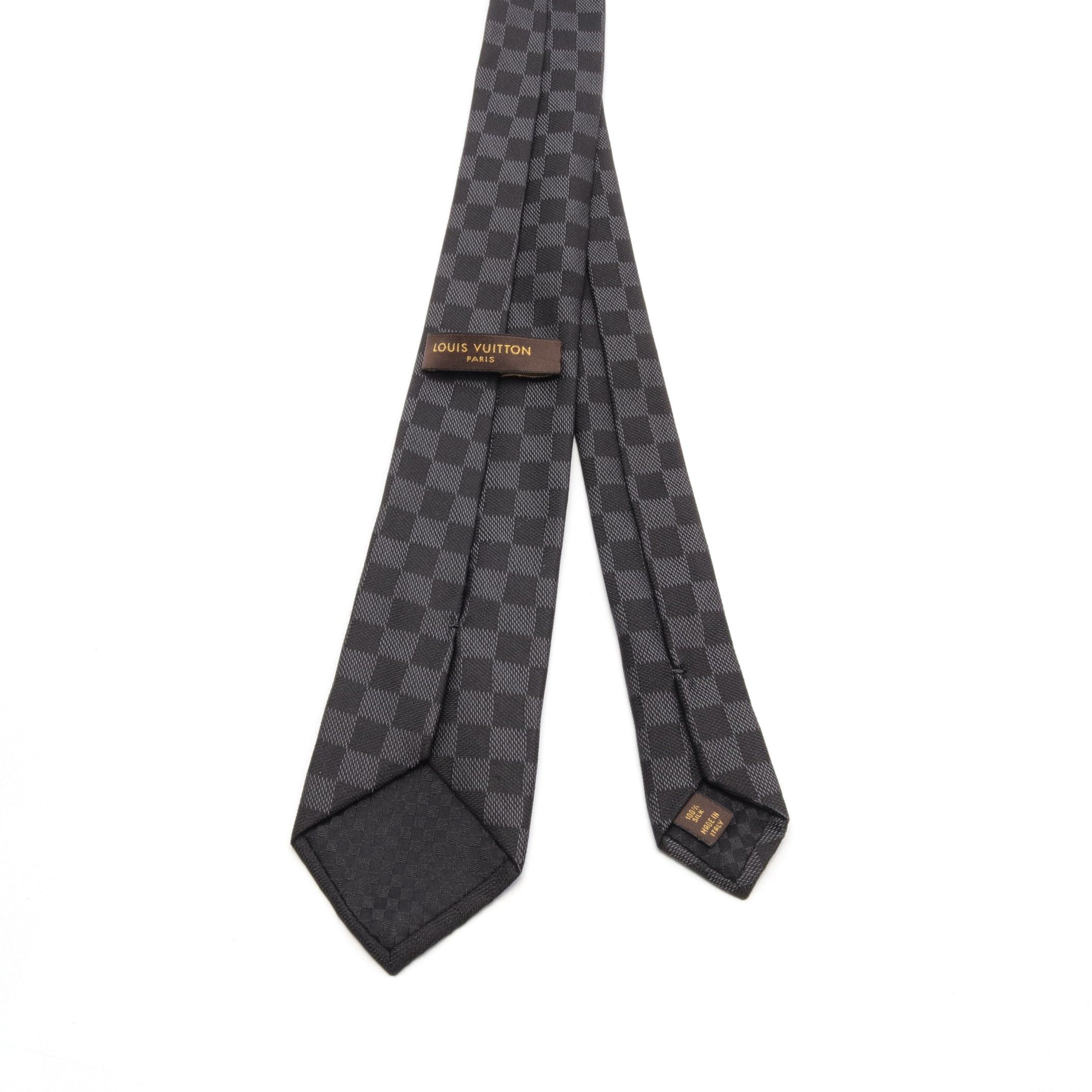 Louis Vuitton Louis Vuitton Cravat Damier Classic Tie Silk Black Size ONE SIZE - 3 Thumbnail