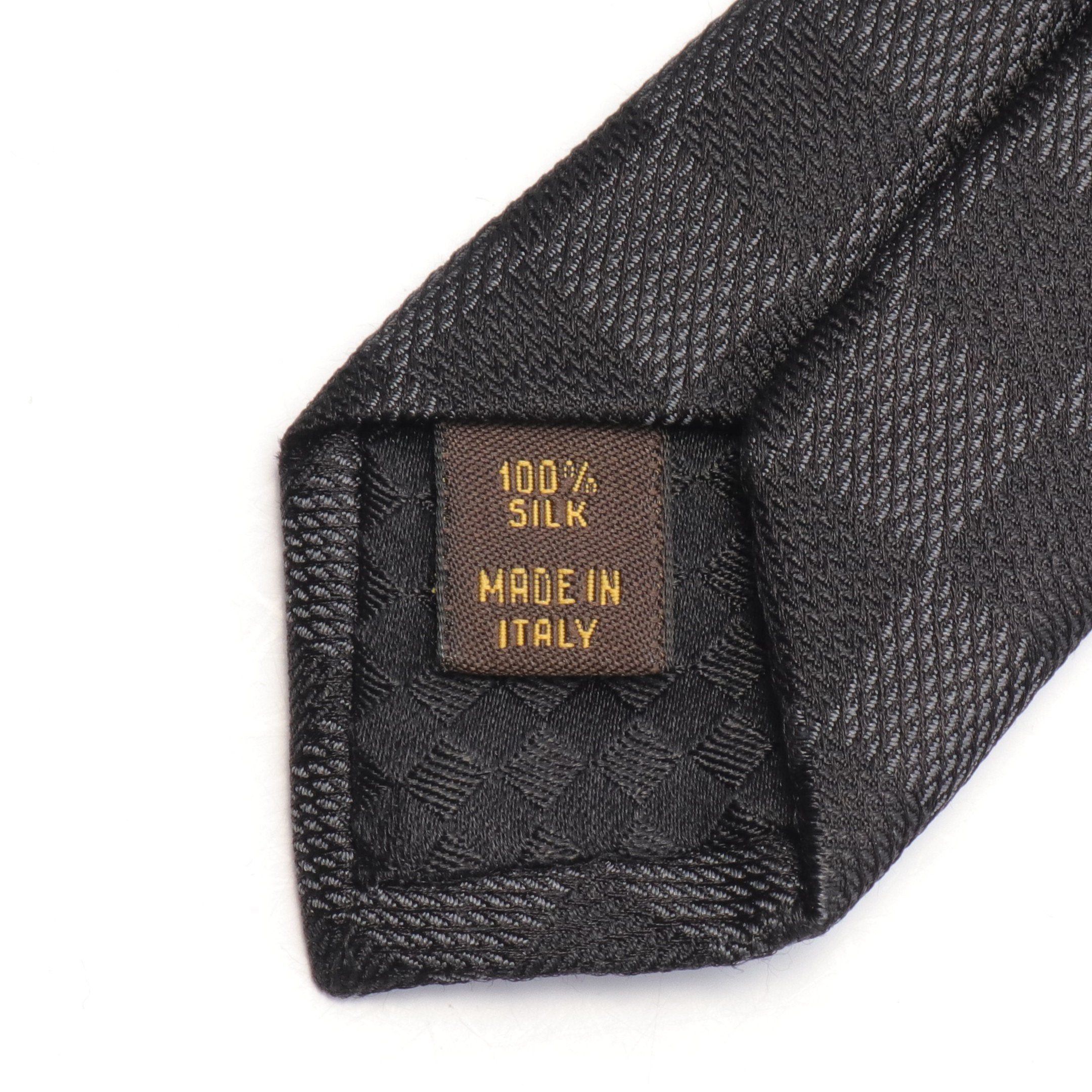 Louis Vuitton Louis Vuitton Cravat Damier Classic Tie Silk Black Size ONE SIZE - 5 Thumbnail