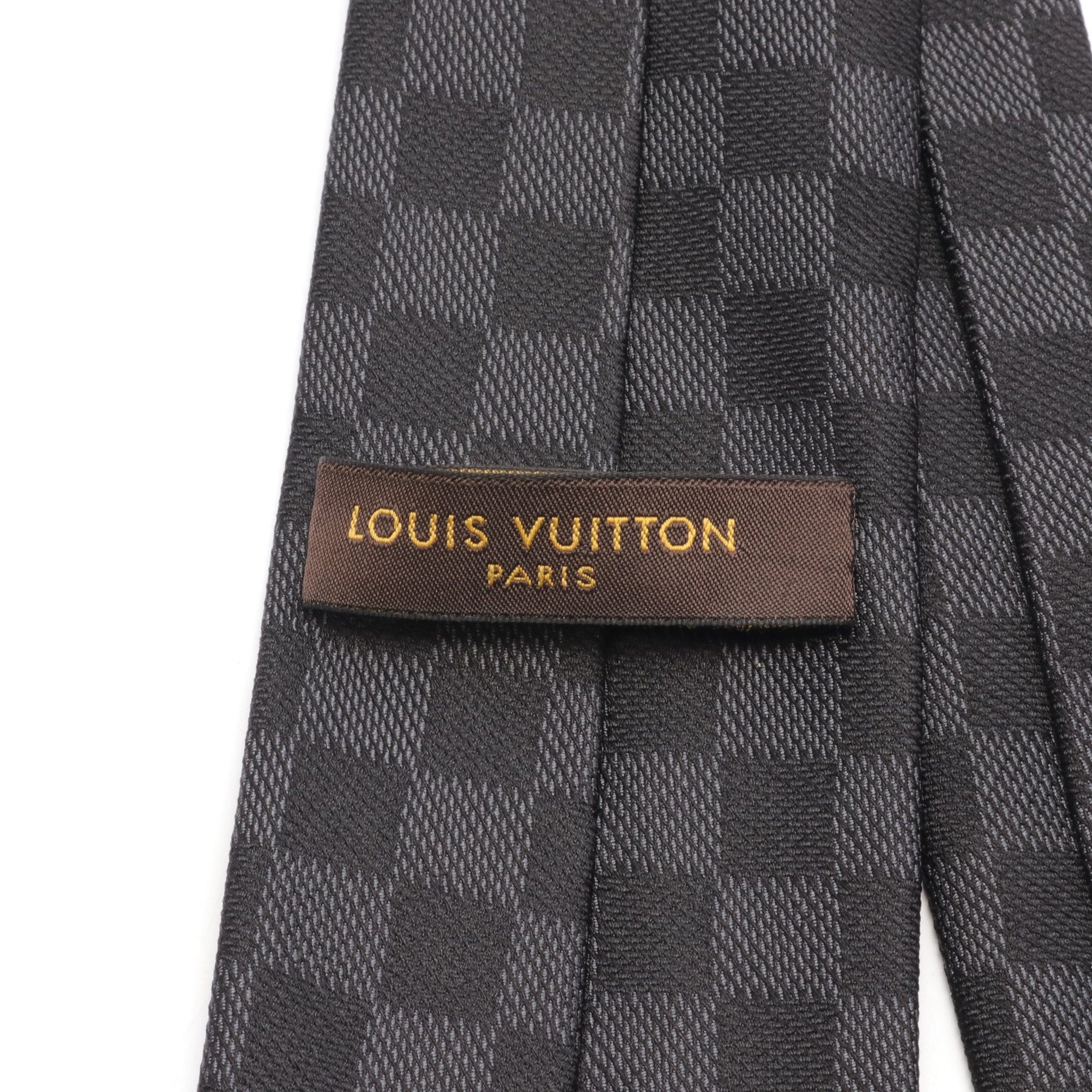 Louis Vuitton Louis Vuitton Cravat Damier Classic Tie Silk Black Size ONE SIZE - 4 Thumbnail