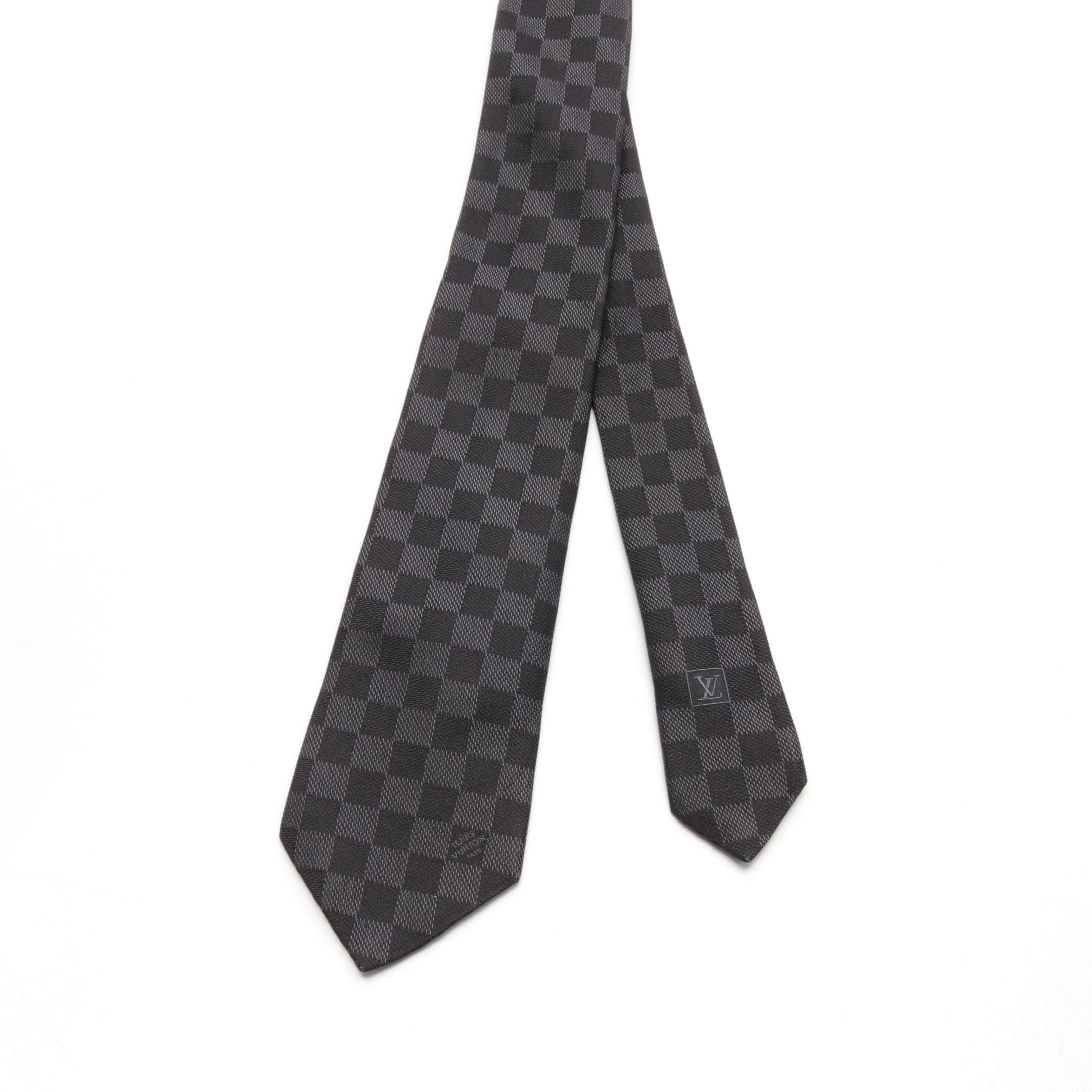 Louis Vuitton Louis Vuitton Cravat Damier Classic Tie Silk Black Size ONE SIZE - 2 Thumbnail