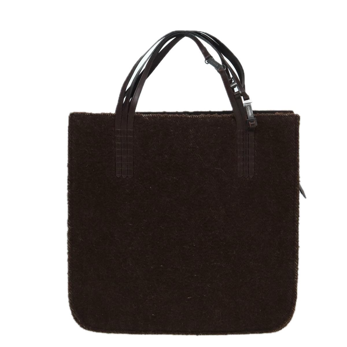 Chanel Logo Cc Brown Wool Tote Bag (Pre-Owned) Size ONE SIZE - 2 Thumbnail