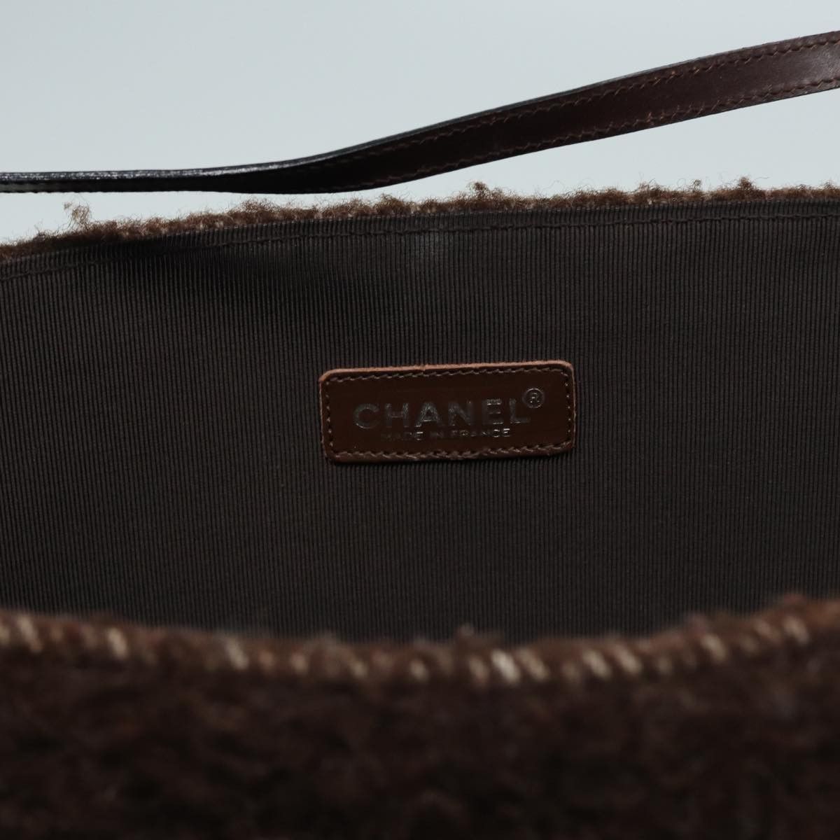 Chanel Logo Cc Brown Wool Tote Bag (Pre-Owned) Size ONE SIZE - 7 Thumbnail