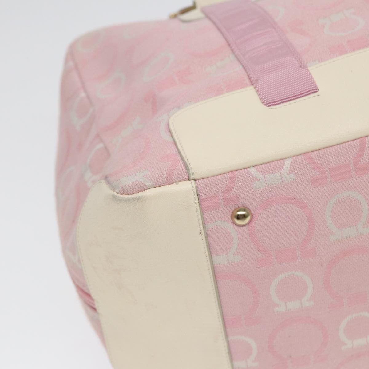 Salvatore Ferragamo Gancini Pink Canvas Travel Bag (Pre-Owned) Size ONE SIZE - 8 Thumbnail