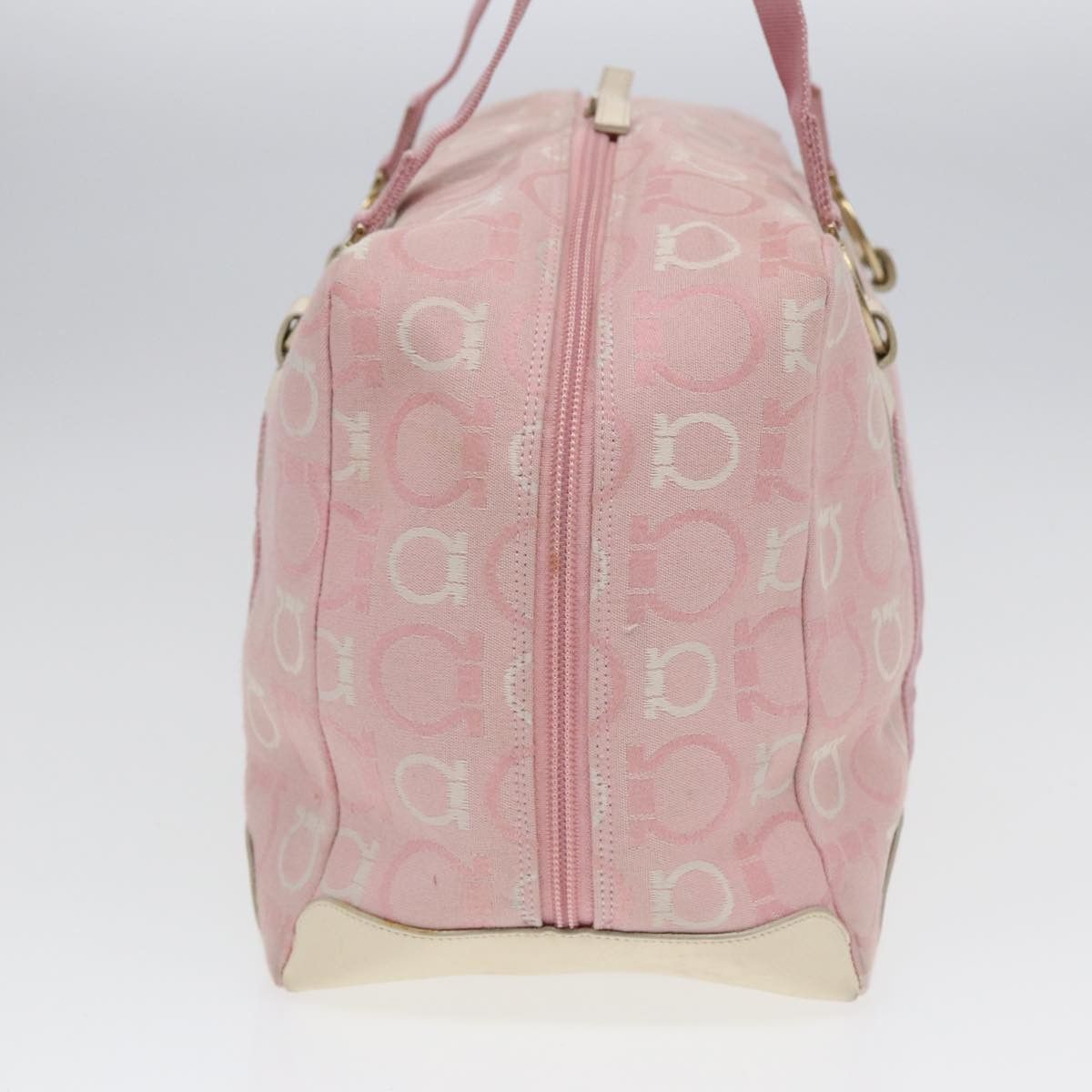 Salvatore Ferragamo Gancini Pink Canvas Travel Bag (Pre-Owned) Size ONE SIZE - 3 Thumbnail