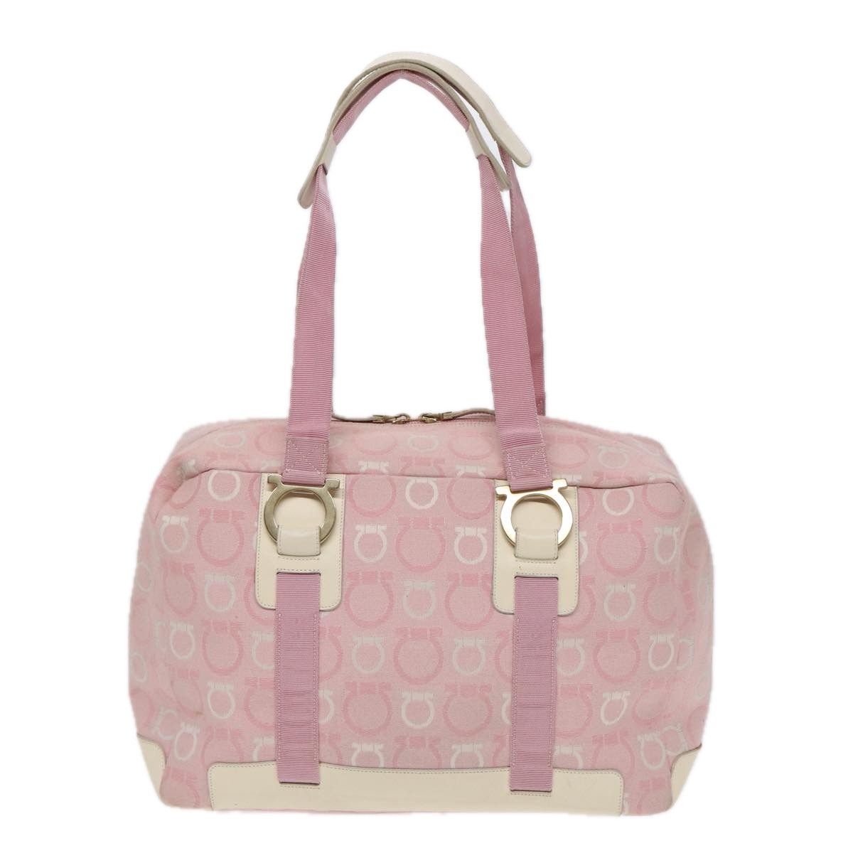 Salvatore Ferragamo Gancini Pink Canvas Travel Bag (Pre-Owned) Size ONE SIZE - 2 Thumbnail