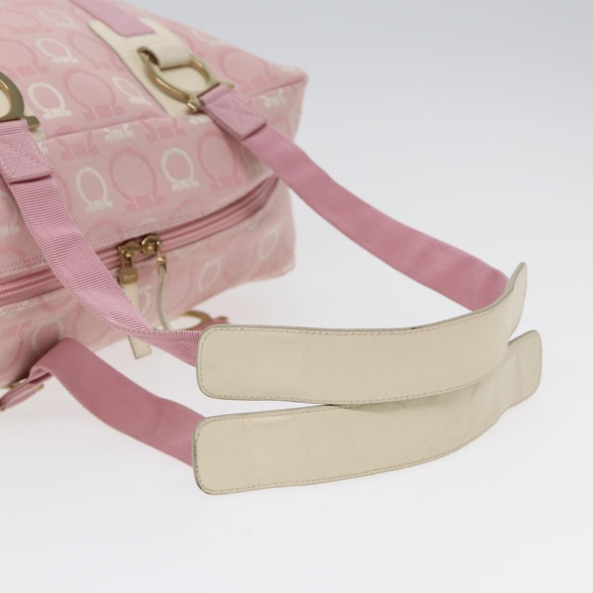 Salvatore Ferragamo Gancini Pink Canvas Travel Bag (Pre-Owned) Size ONE SIZE - 5 Thumbnail