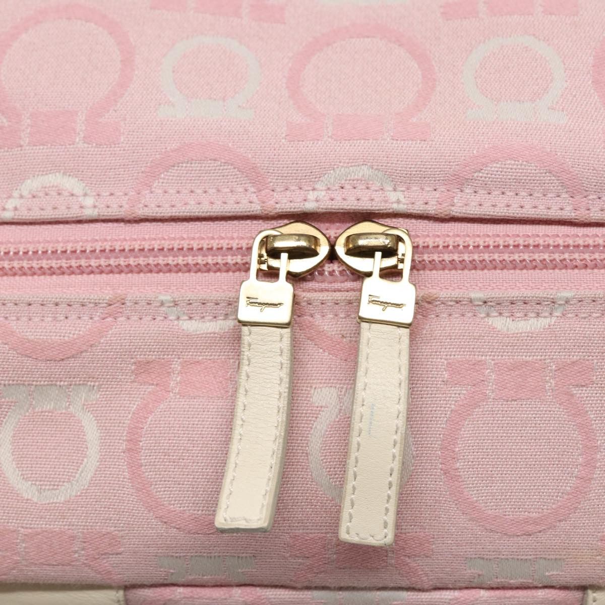 Salvatore Ferragamo Gancini Pink Canvas Travel Bag (Pre-Owned) Size ONE SIZE - 11 Thumbnail