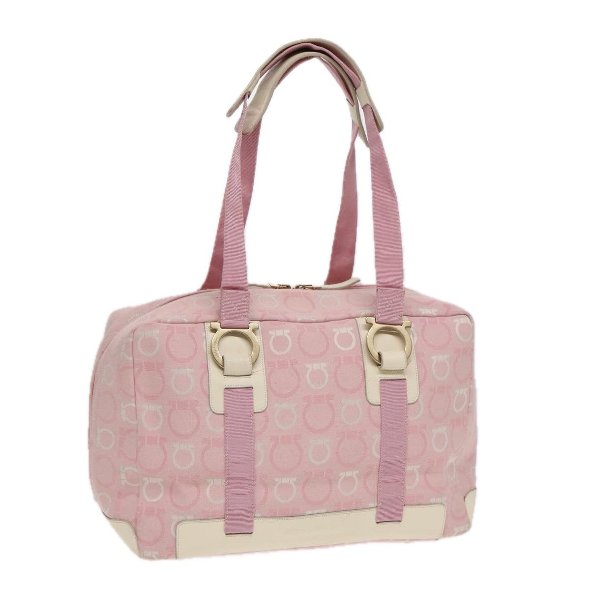 Salvatore Ferragamo Gancini Pink Canvas Travel Bag (Pre-Owned) Size ONE SIZE - 18 Thumbnail