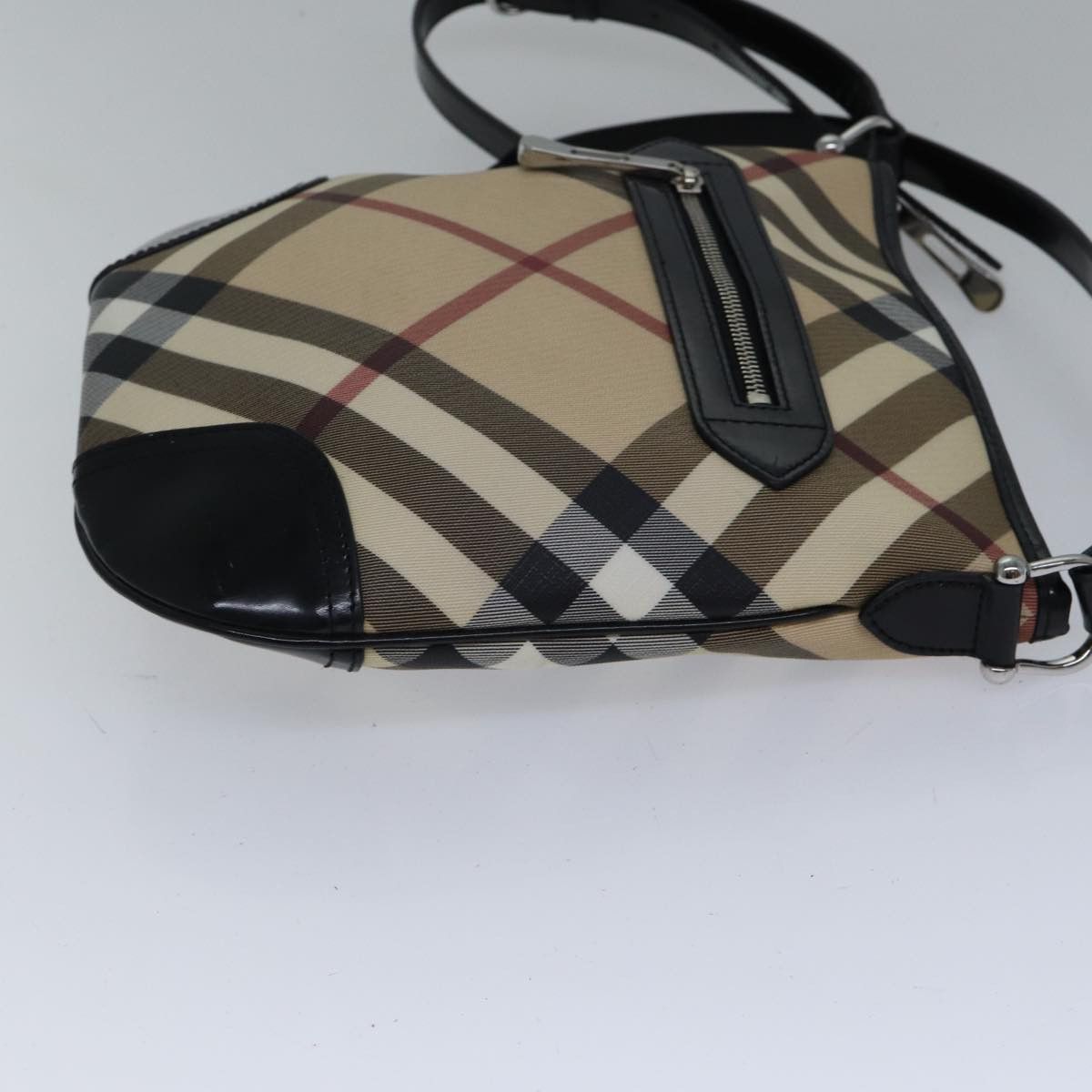 Burberry Nova Check Beige Canvas Shoulder Bag (Pre-Owned) Size ONE SIZE - 3 Thumbnail