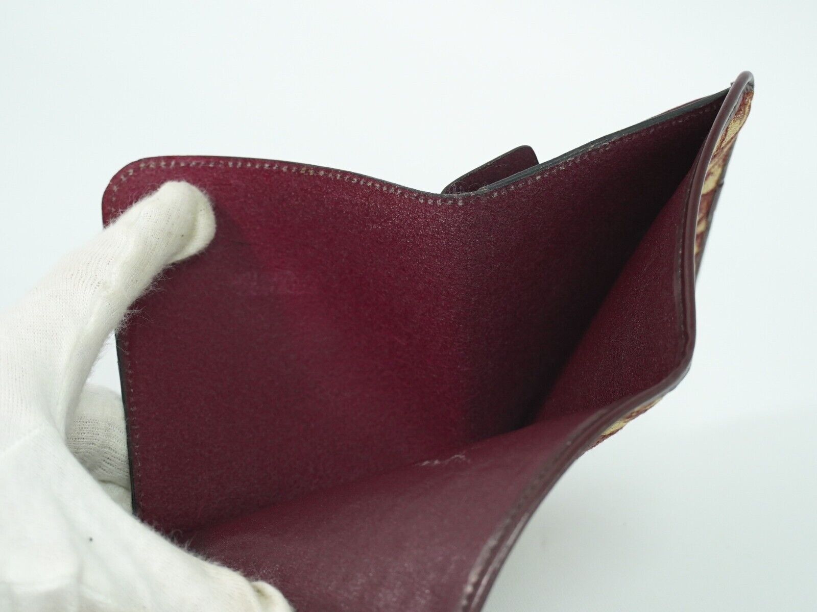 Dior Saddle Burgundy Canvas Wallet (Pre-Owned) Size ONE SIZE - 7 Thumbnail