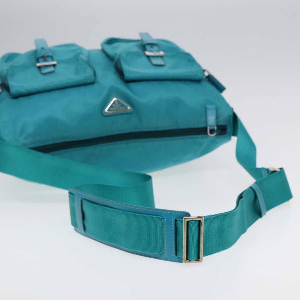Prada Tessuto Blue Synthetic Shoulder Bag (Pre-Owned) Size ONE SIZE - 4 Thumbnail