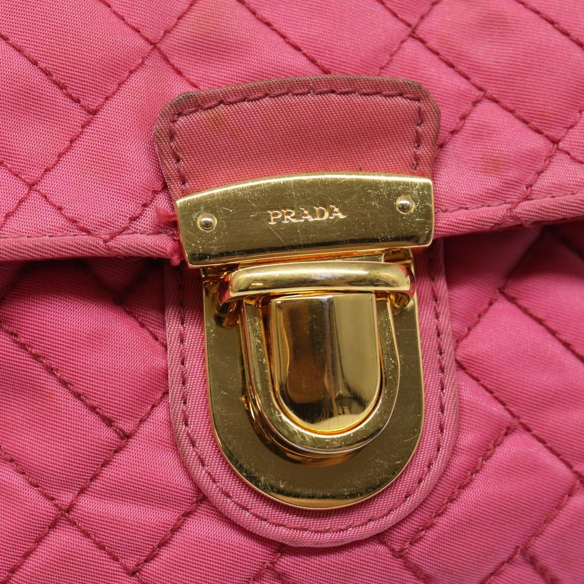 Prada Tessuto Pink Synthetic Shoulder Bag (Pre-Owned) Size ONE SIZE - 11 Thumbnail