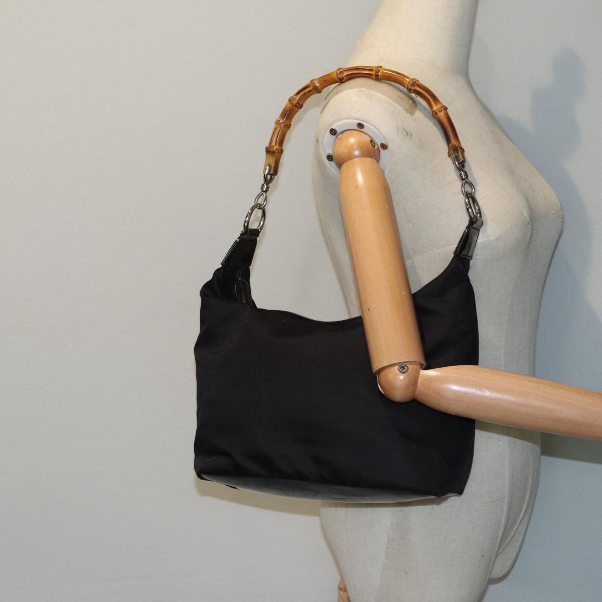 Gucci Bamboo Black Synthetic Shoulder Bag (Pre-Owned) Size ONE SIZE - 14 Thumbnail