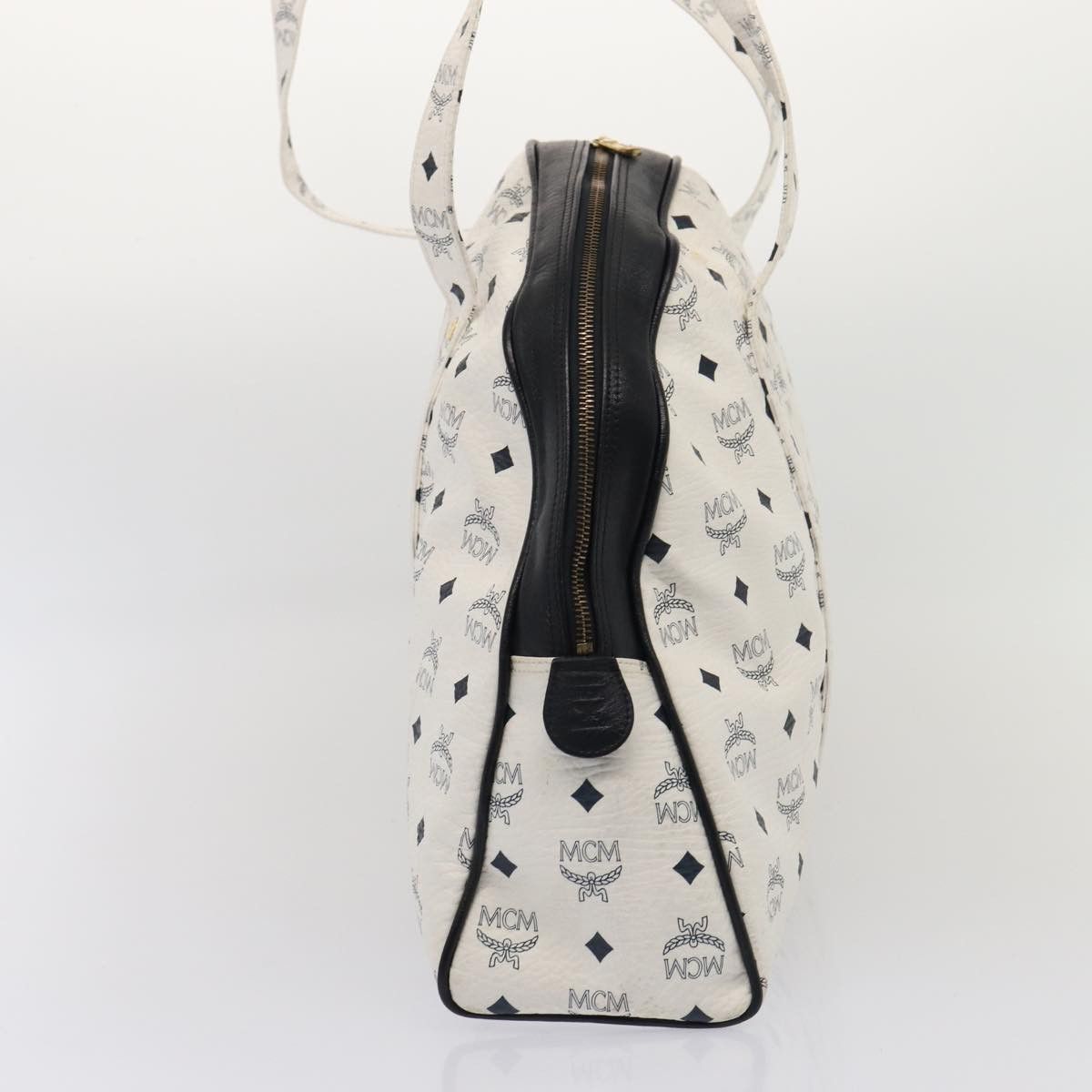 MCM Visetos White Canvas Shoulder Bag (Pre-Owned) Size ONE SIZE - 3 Thumbnail