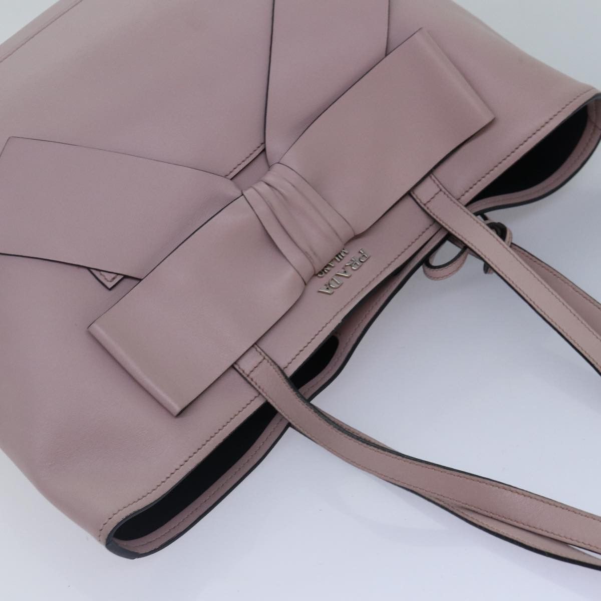 Prada Ribbon Pink Leather Tote Bag (Pre-Owned) Size ONE SIZE - 18 Thumbnail