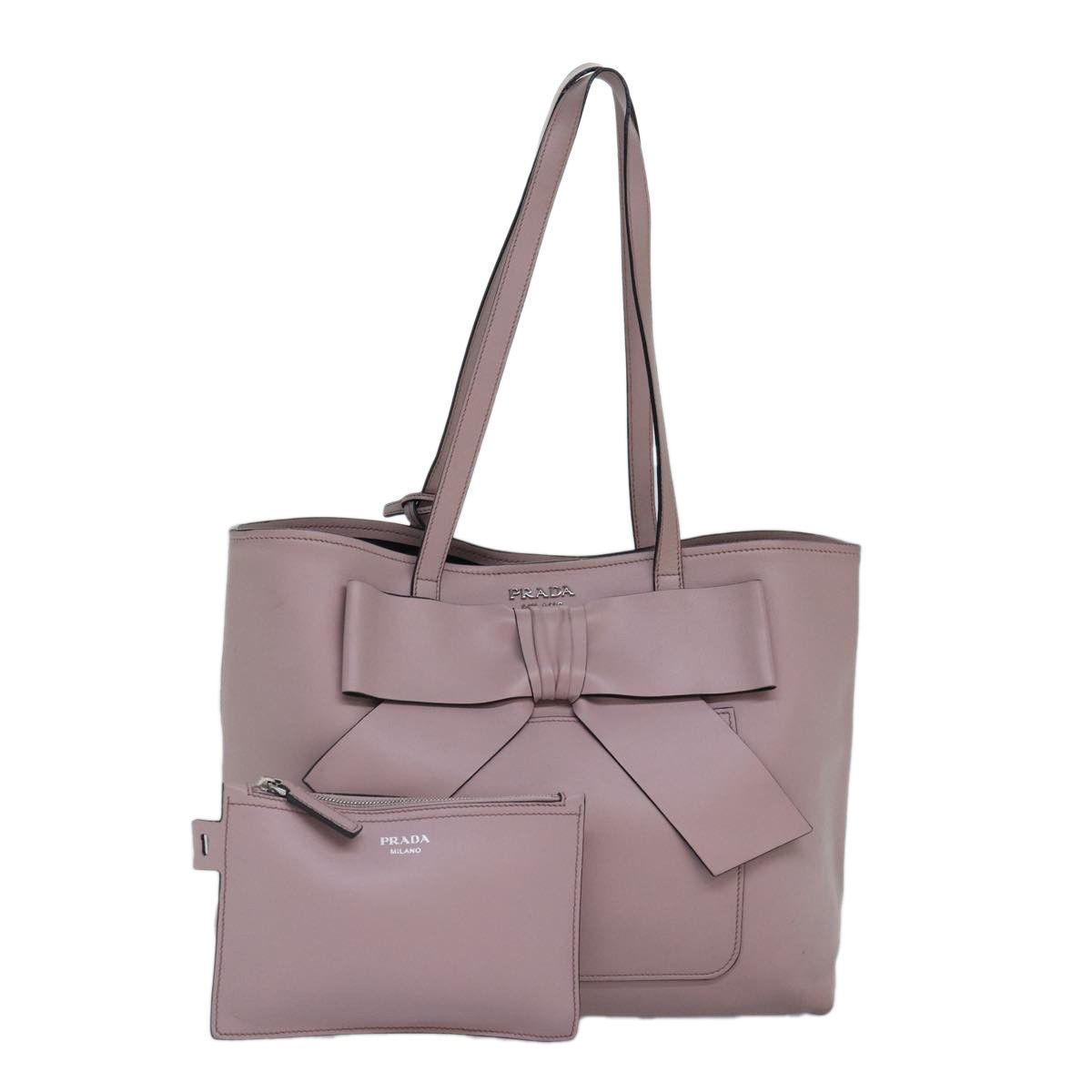 Prada Ribbon Pink Leather Tote Bag (Pre-Owned) Size ONE SIZE - 20 Thumbnail