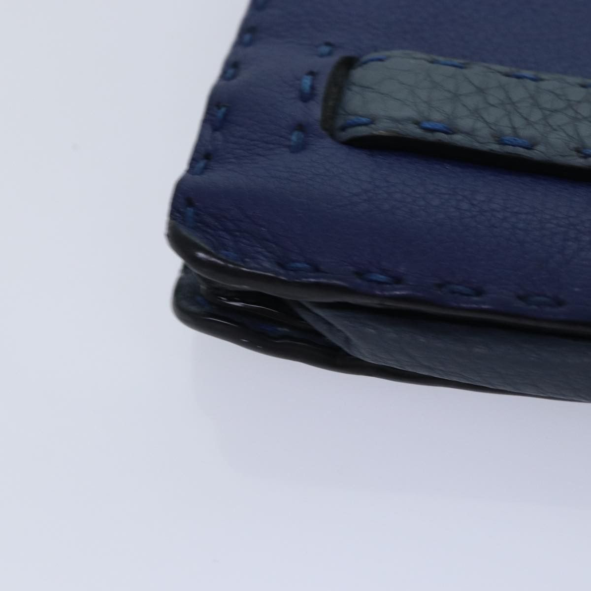 Fendi Selleria Blue Leather Clutch Bag (Pre-Owned) Size ONE SIZE - 4 Thumbnail