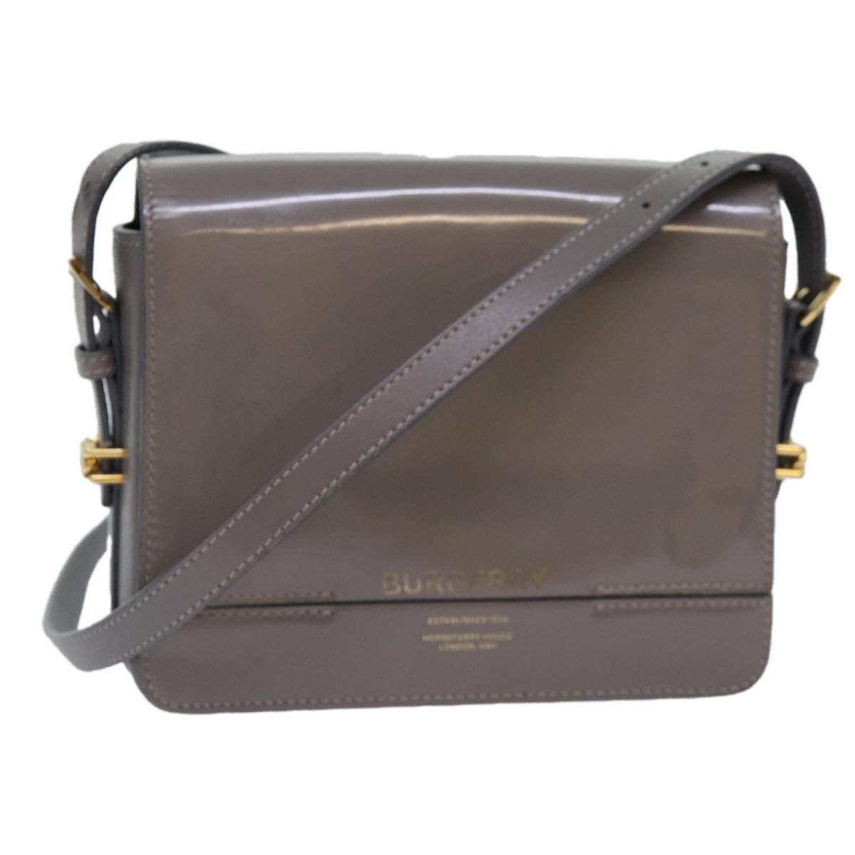 Burberry Grey Patent Leather Shoulder Bag (Pre-Owned) Size ONE SIZE - 17 Thumbnail