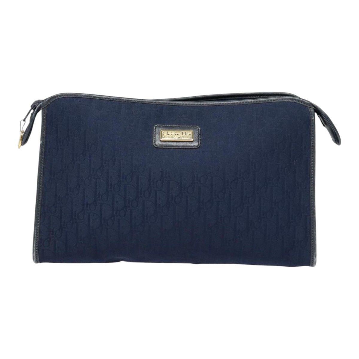 Dior Trotter Navy Canvas Clutch Bag (Pre-Owned) Size ONE SIZE - 11 Thumbnail