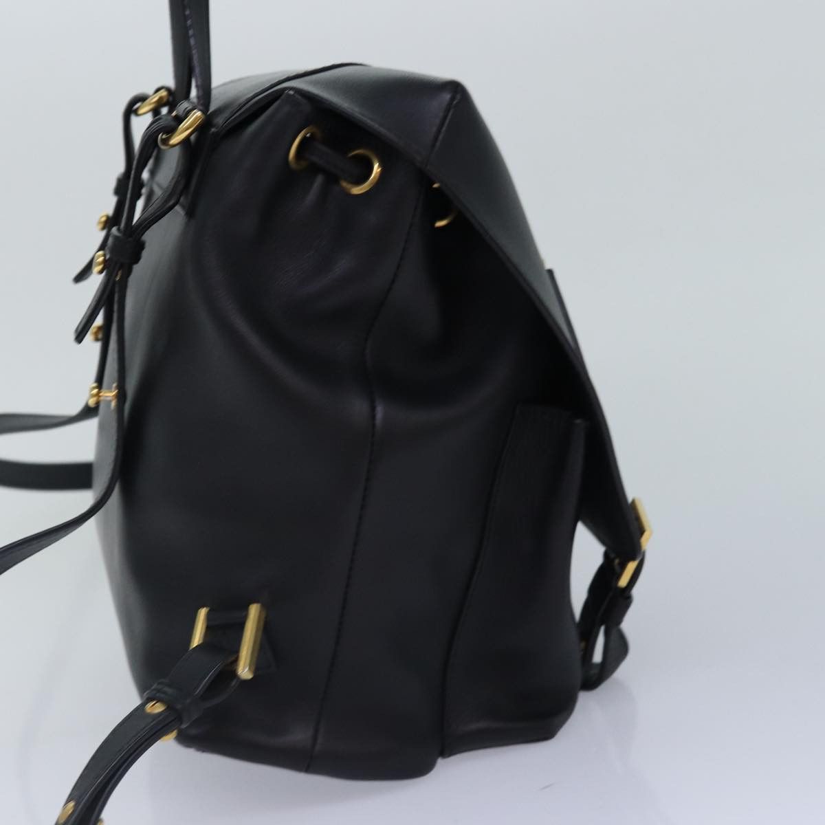 Versace Virtus Black Leather Backpack Bag (Pre-Owned) Size ONE SIZE - 4 Thumbnail